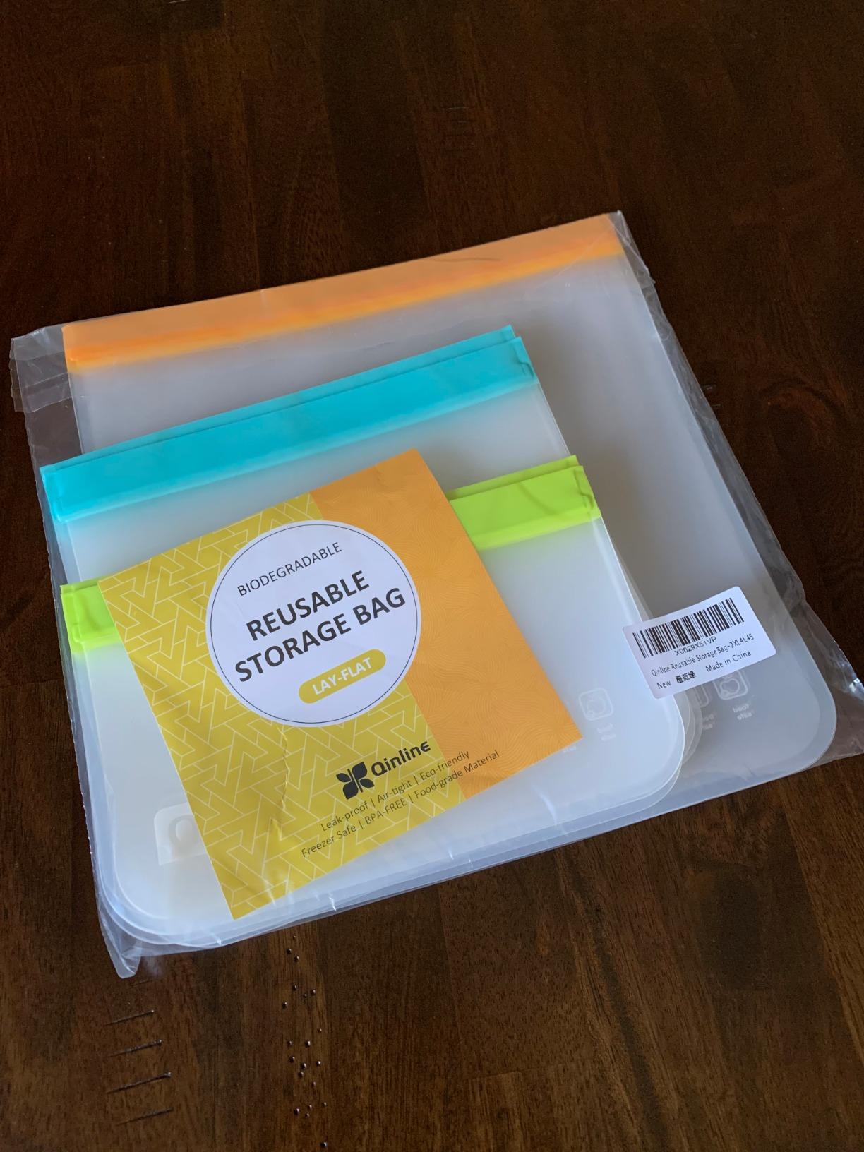 Reusable Gallon Food Storage Bags - 10 Pack Extra Thick Gallon Freezer Leakproof Plastic Free Lunch Bag customer photo 1