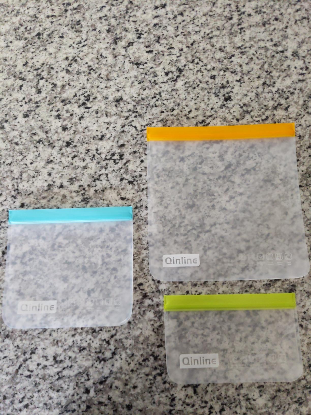 Reusable Gallon Food Storage Bags - 10 Pack Extra Thick Gallon Freezer Leakproof Plastic Free Lunch Bag customer photo 2