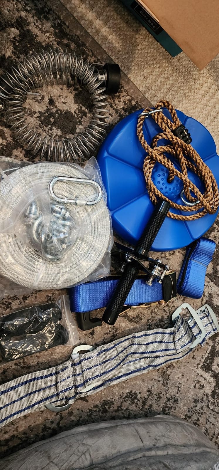 Zip Line Kit for Kids Adults : 100FT / 120FT / 150FT / 200FT Up to 380Lbs - Quick Tighten Zipline for Backyard Outdoor with 100% Rust Proof Removable Trolley Seat Spring Brake customer photo 2