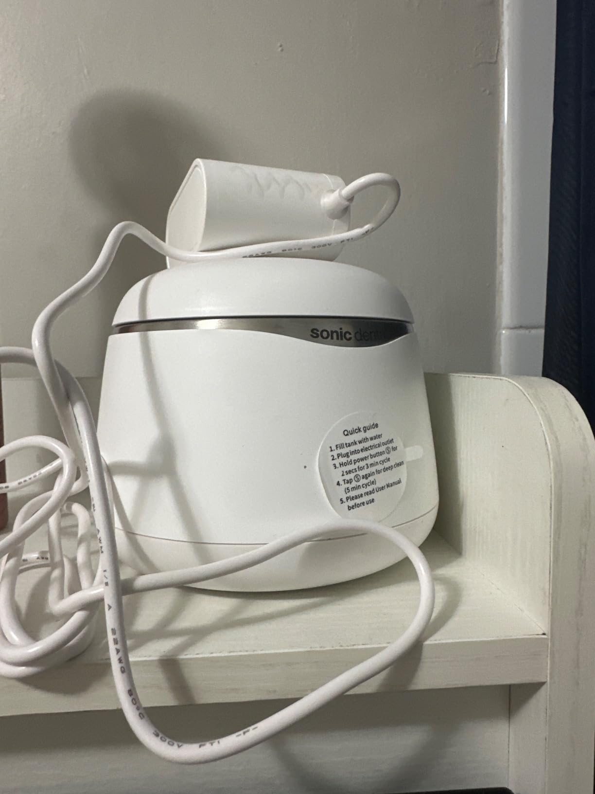 Sonic Pro Dental Cleaning Pod, 43kHz Ultrasonic Retainer Cleaner Machine for Dentures, Mouth Guards, Braces, Toothbrush Heads, Jewelry & All Dental Appliances, FSA/HSA Eligible (Pearl White) customer photo 1