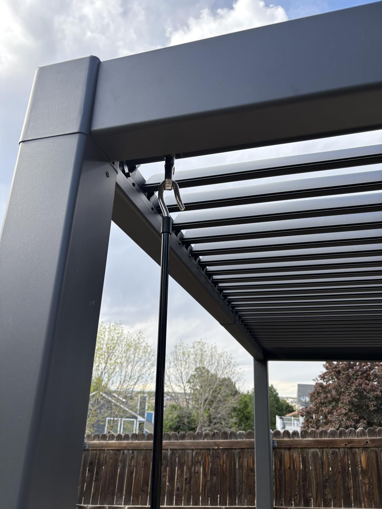 PURPLE LEAF Louvered Pergola 10' x 14' Aluminum Outdoor Pergola with Adjustable Louvers Roof and Integrated Drainage System 70 Mph High Wind Resistant Small Pergolas for Patio Deck Porch Yard customer photo 2