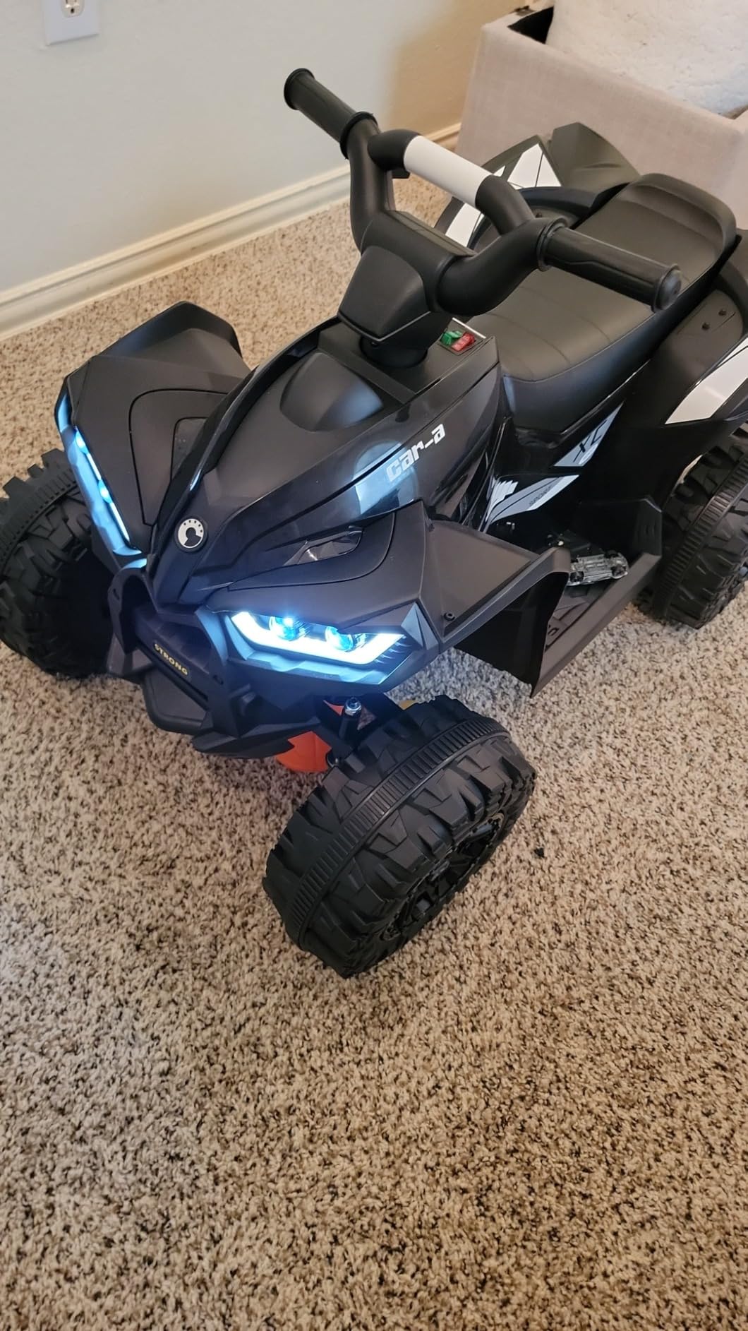 KerryYoo AT2 Kids ATV, 12V 4 Wheeler for Kids 3-6, Electric Toddler Ride On Toys, Remote Control, High/Low Speeds, LED Lights, Bluetooth, and Off-Road Tires - Black customer photo 1