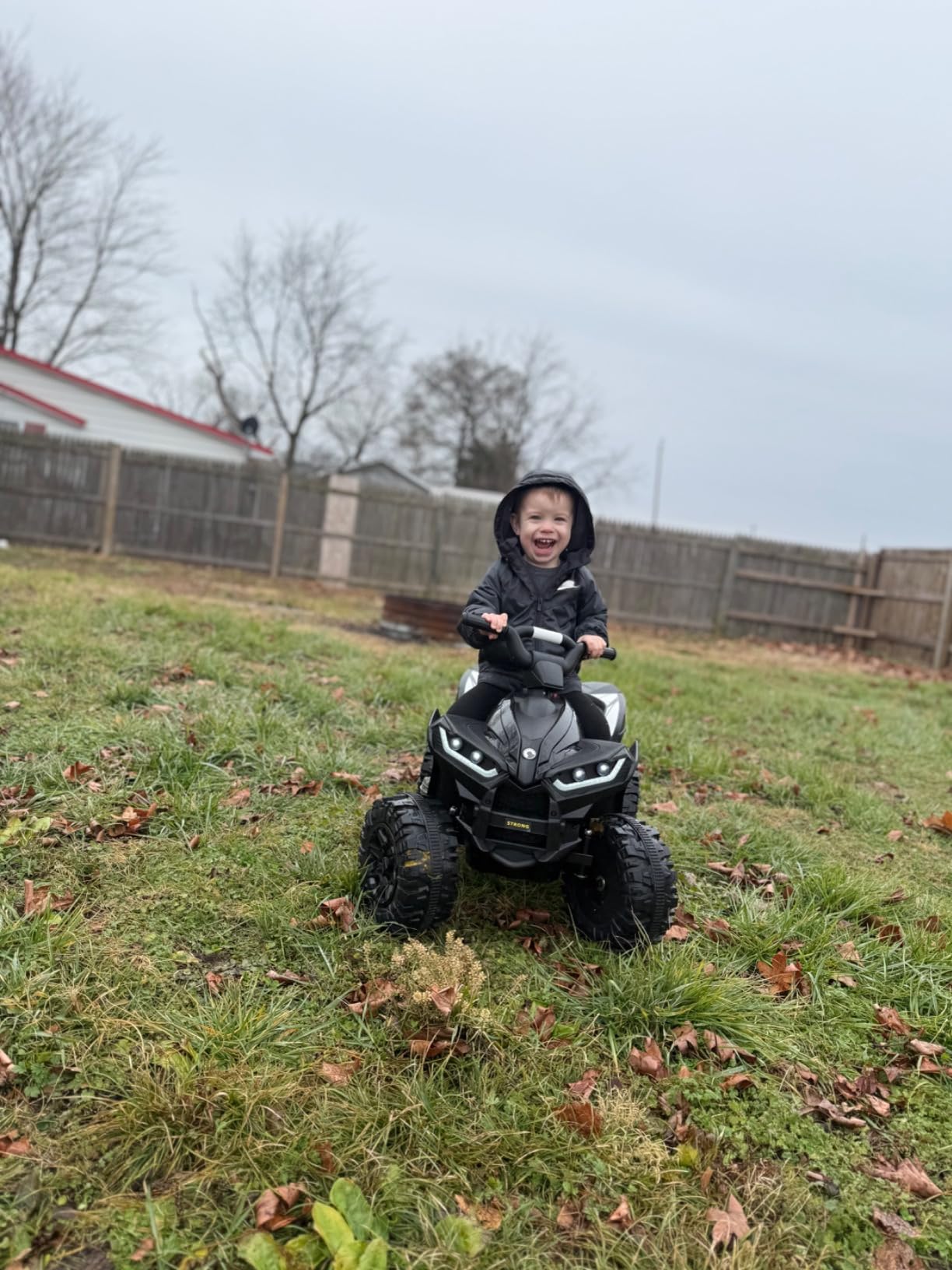 KerryYoo AT2 Kids ATV, 12V 4 Wheeler for Kids 3-6, Electric Toddler Ride On Toys, Remote Control, High/Low Speeds, LED Lights, Bluetooth, and Off-Road Tires - Black customer photo 2