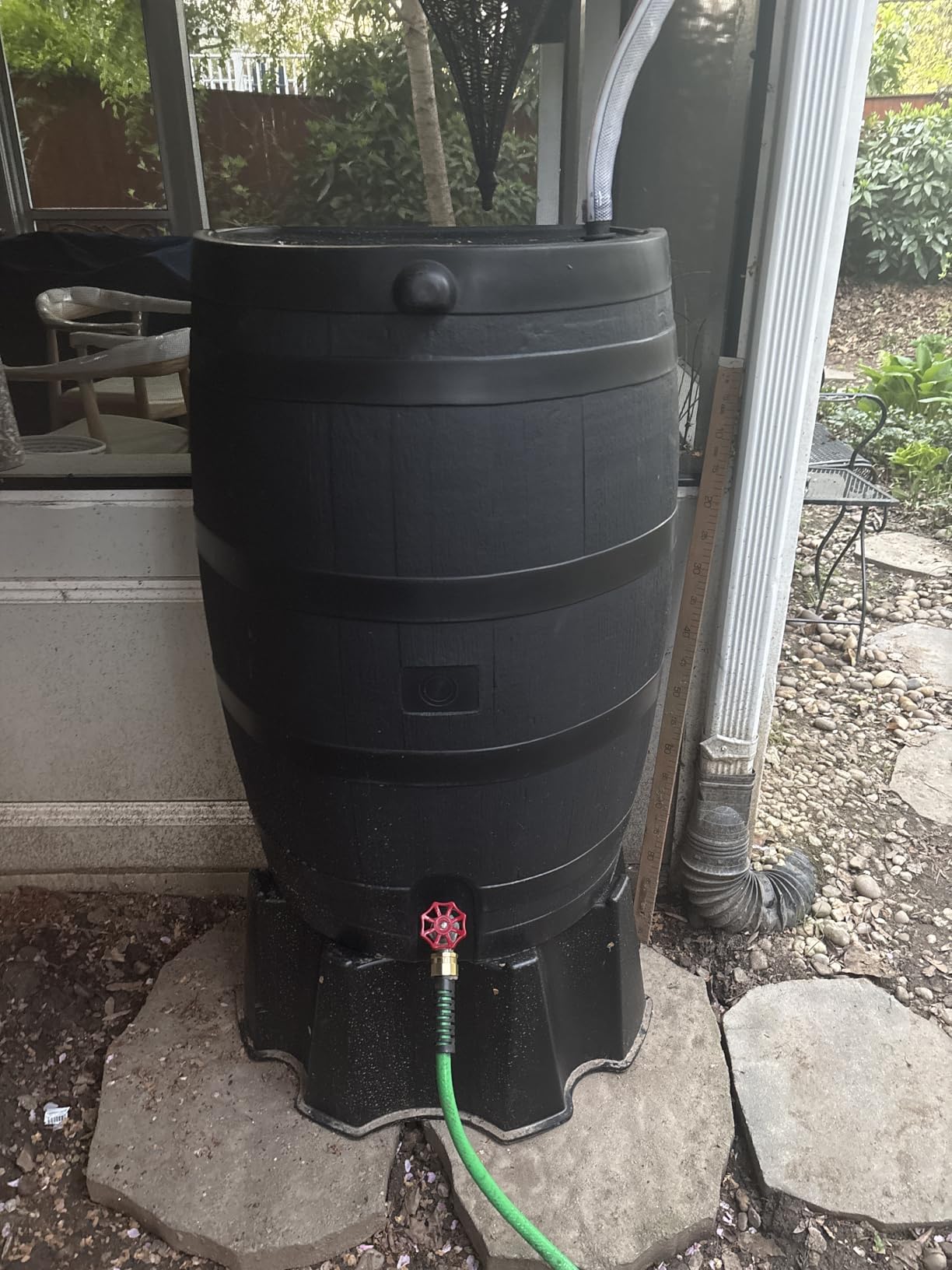 Anivia Rain Barrel Diverter Kit, Fits 2x3 or 3x4 in, Valve & Filter, White | Downspout Diverter for a Rainwater Collection System, Garden Watering & Car Washing, 39 in Hose Included customer photo 1