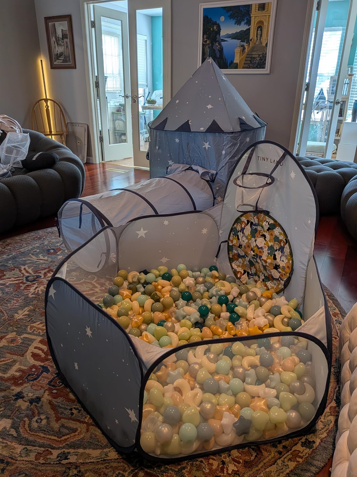 Tiny Land Kids Play Tent with Tunnel, Pop-Up Tent & Ball Pit for Toddlers | Foldable Indoor Play Set With Carry Bag, Breathable Mesh Design, Easy To Assemble, Great Gift For 2 Year Old Girls & Boys customer photo 1