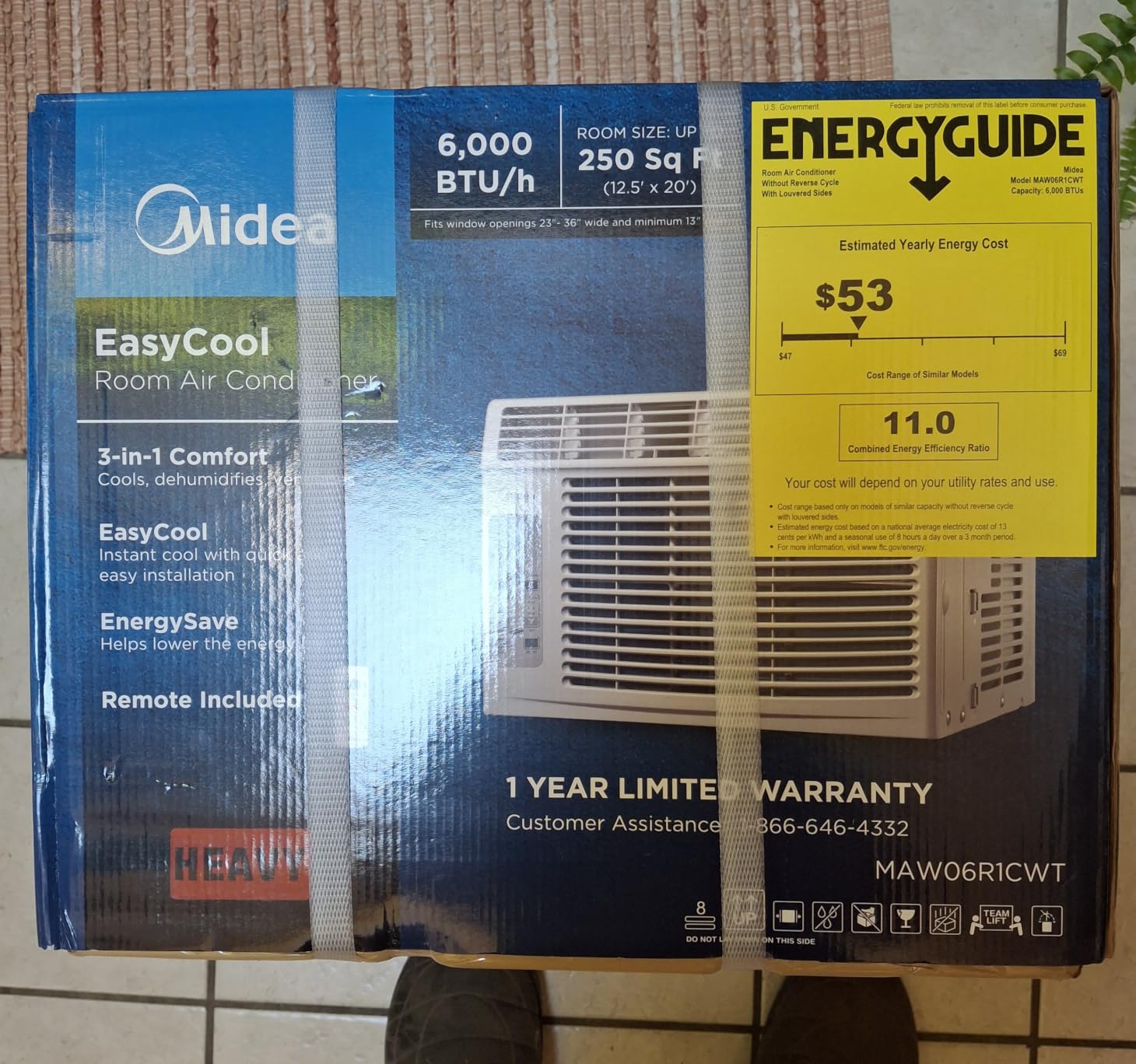 Midea 6,000 BTU Window Air Conditioner, 3-in-1 Cool/Fan/Dehumidifier Window AC Unit, Easycool Air Conditioner with Remote Control, Cools up to 250 Sq. Ft., Fits bedroom, study, office customer photo 2