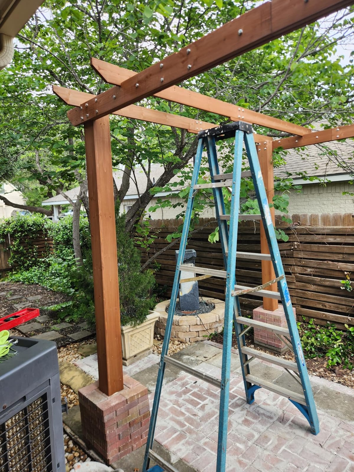 MUPATER 10x12 FT All Cedar Wooden Pergola, Kit with Stakes, Quality Supported Structure, Snow and Wind Supported, Outdoor Pergola with Cedar Framed for Backyard, Deck, Lawn customer photo 1
