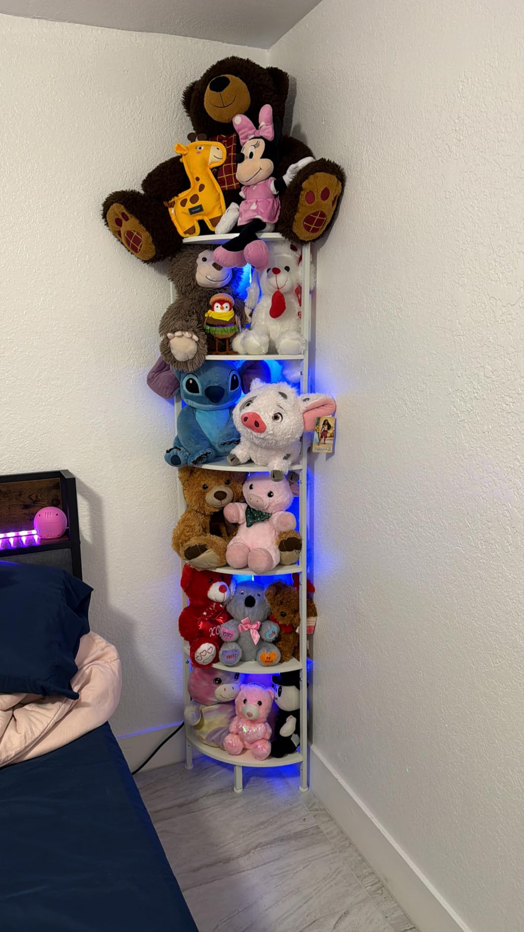 Furnulem 6 Tier Corner Shelf with LED Light, 67.5
