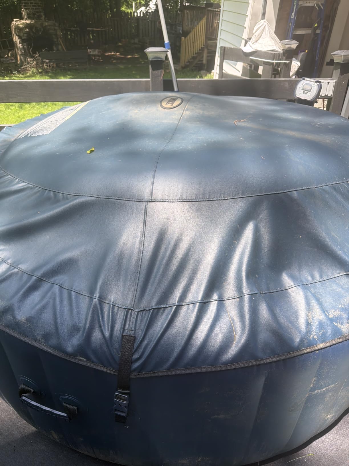 Inflatable Hot Tub Cover Round Replacement All Saluspa Intex Spa Covers | One Size Fits All Insulated Thermal Energy Saving Hot Tub Lid Round Replacement Used for Rain-Proof Snow-Proof spa cover customer photo 1