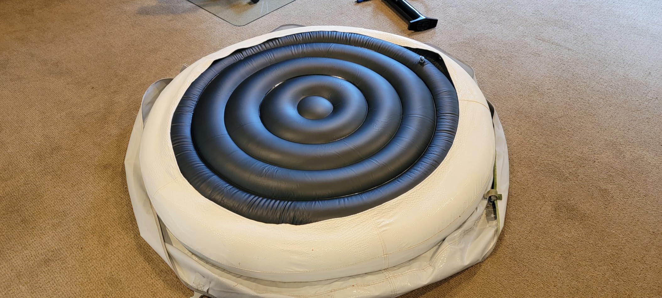 Inflatable Hot Tub Cover Round Replacement All Saluspa Intex Spa Covers | One Size Fits All Insulated Thermal Energy Saving Hot Tub Lid Round Replacement Used for Rain-Proof Snow-Proof spa cover customer photo 2