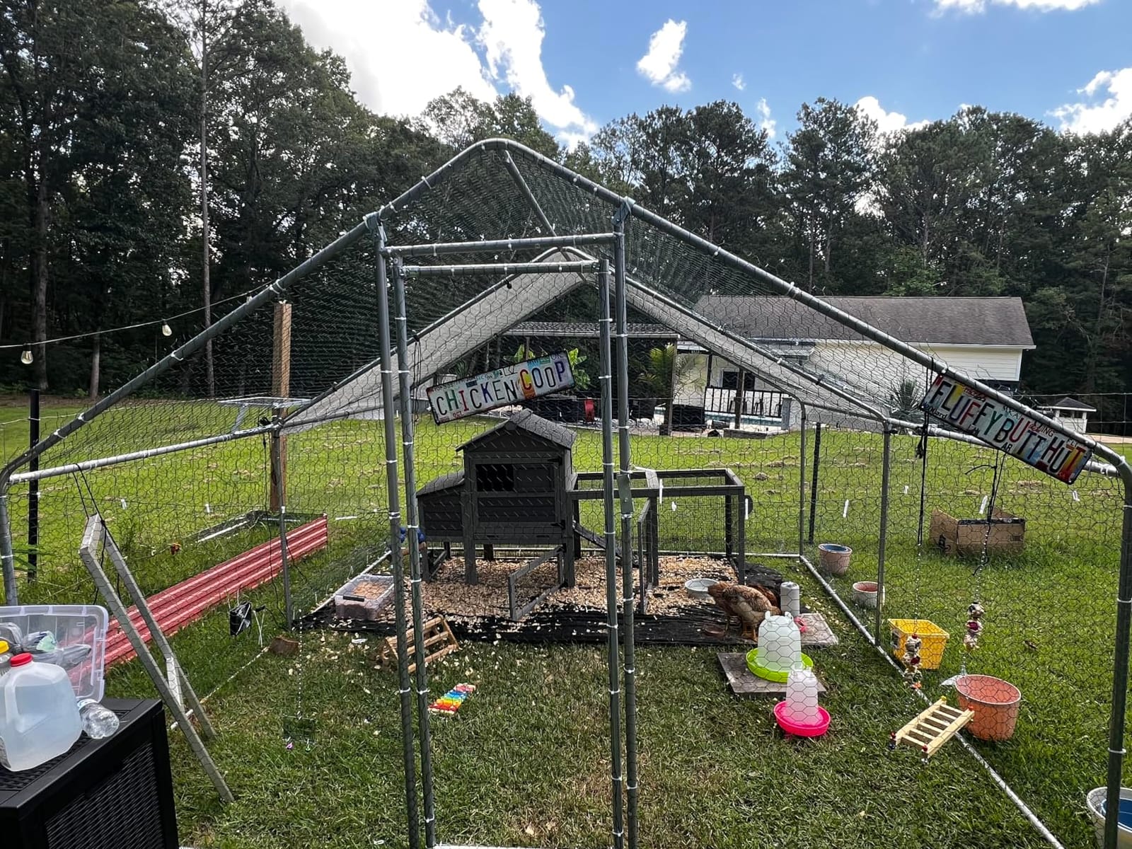 Outvita Chicken Coop, 13×10 FT Large Metal Chicken House, Poultry Habitat Cage with Waterproof Cover, Walk-in Chicken Run Pen for Small Animals, Yard, Farm, Patio customer photo 1