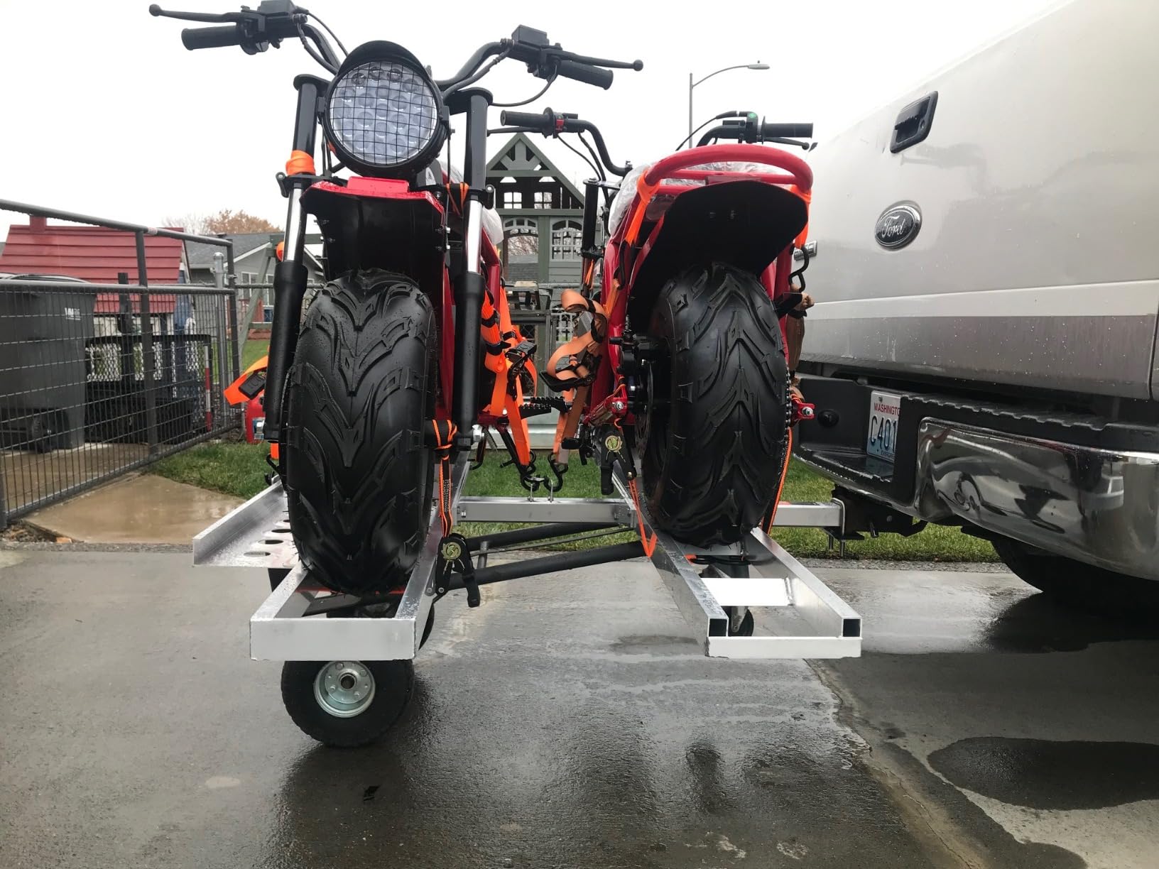 VEVOR Motorcycle Carrier, 600 LBS Aluminum Motorcycle Carrier Hitch Mount | 47in Loading Ramp, Scooter Dirt Bike Trailer Hauler, Ratchet Straps and Stabilizer, for Car, Truck with 2
