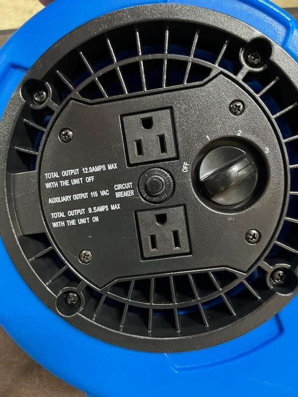 MOUNTO 1/5hp Air Mover 800cfm Blower Fan Carpet Floor Drying Fan - 3-Speed Compact Air Mover w/Dual Outlet, 10ft Power Cord for Drying, Cooling, Air Circulation (Blue) customer photo 2
