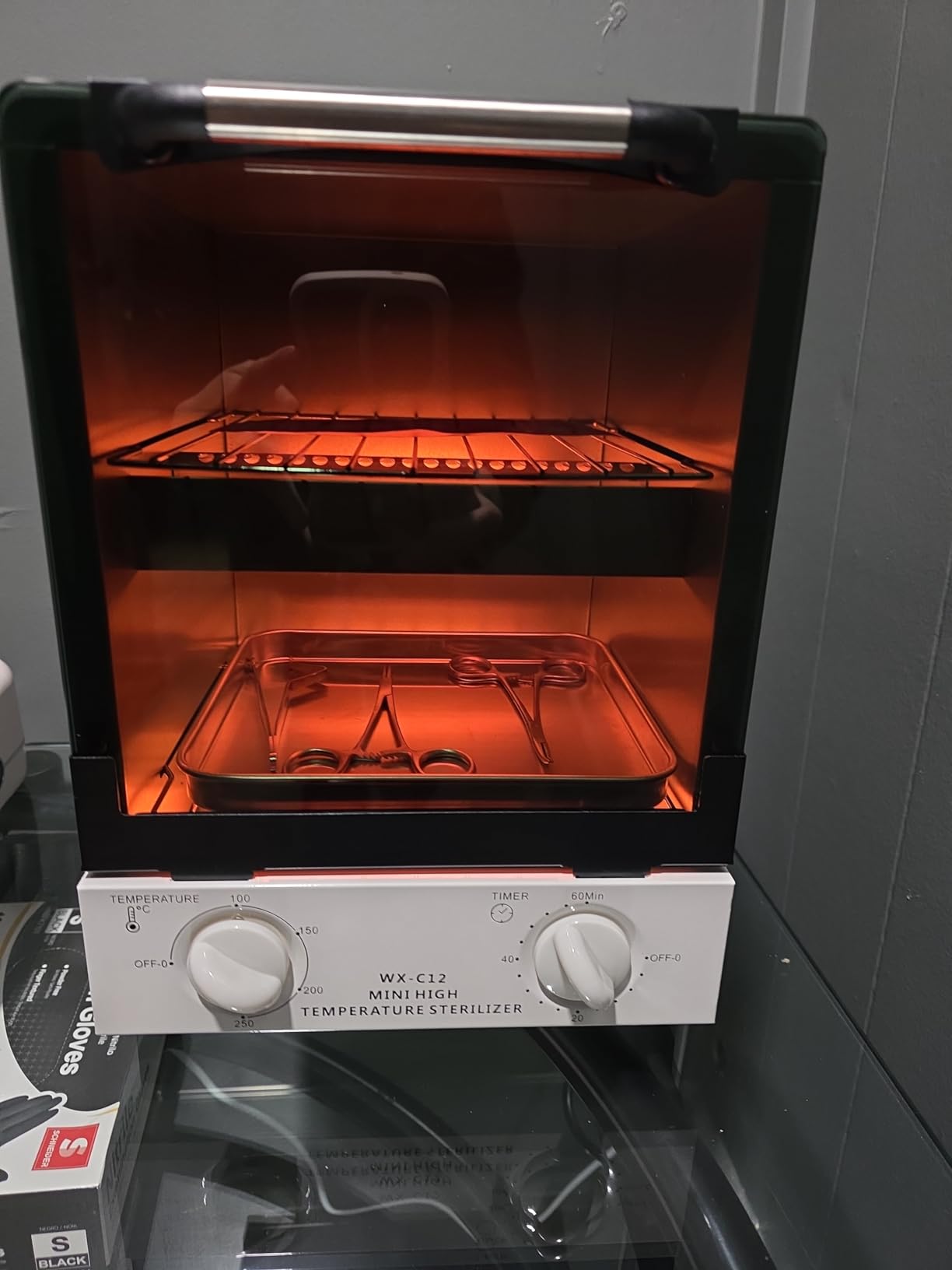 High Temperature Sterilizer, Large Capacity Dry Heat Stainless Steel Sterilizer with Temp and Timer Control, Max timing 60min, Max temperature 250C (482F) customer photo 1