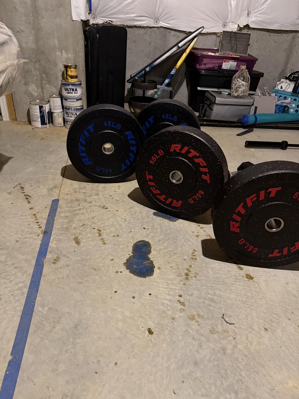 RitFit Bumper Plates, Colored Fleck-Rubber Weight Plates with Steel Insert, 2-inch Olympic Weight Plates for Weight Lifting and Strength Training customer photo 2