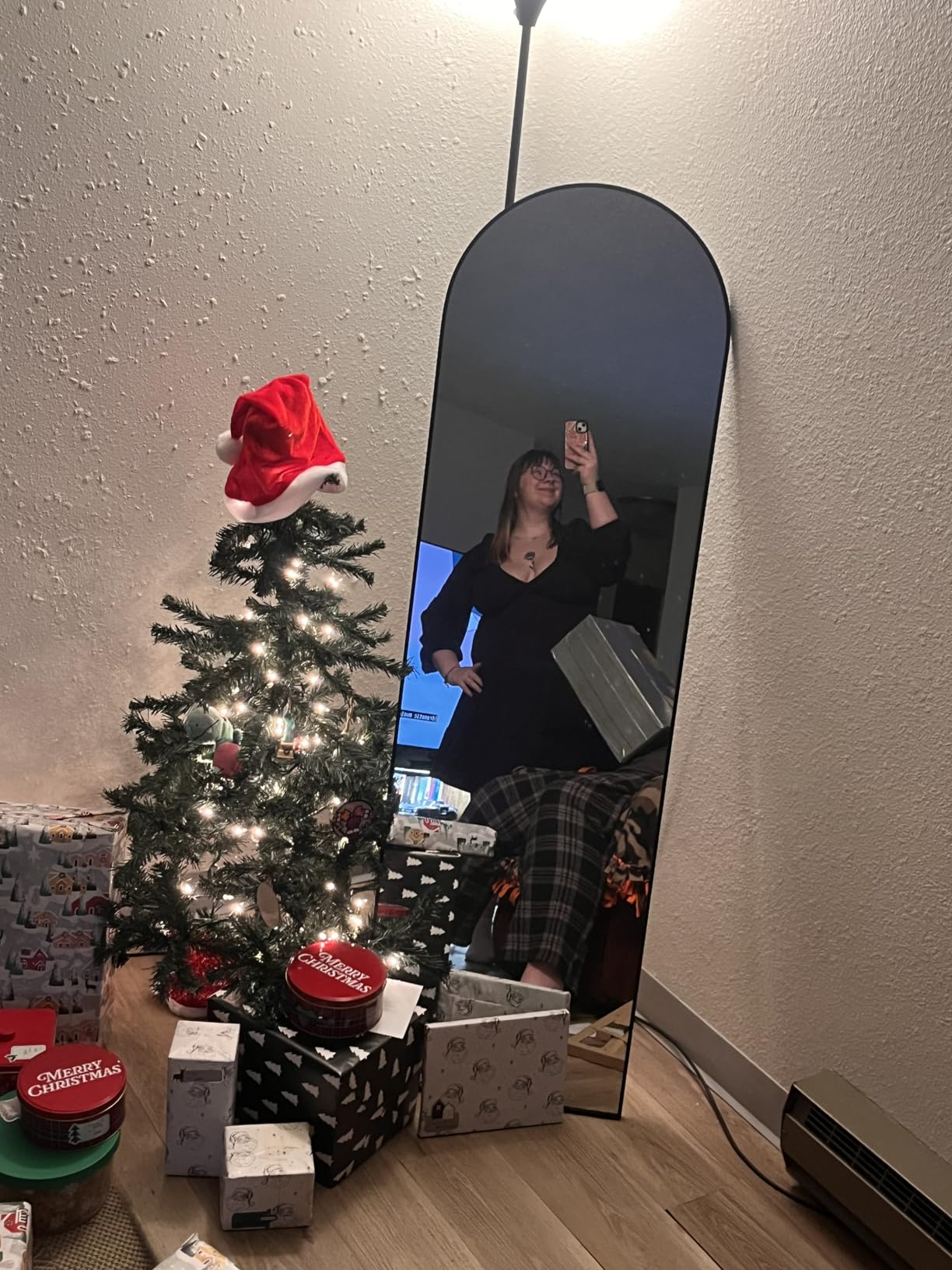 Delma Arched Mirror Full Length, Standing Mirror Full Body, Large Floor with Stand for Wall Entryway Door Bedroom Bathroom Living Room customer photo 1