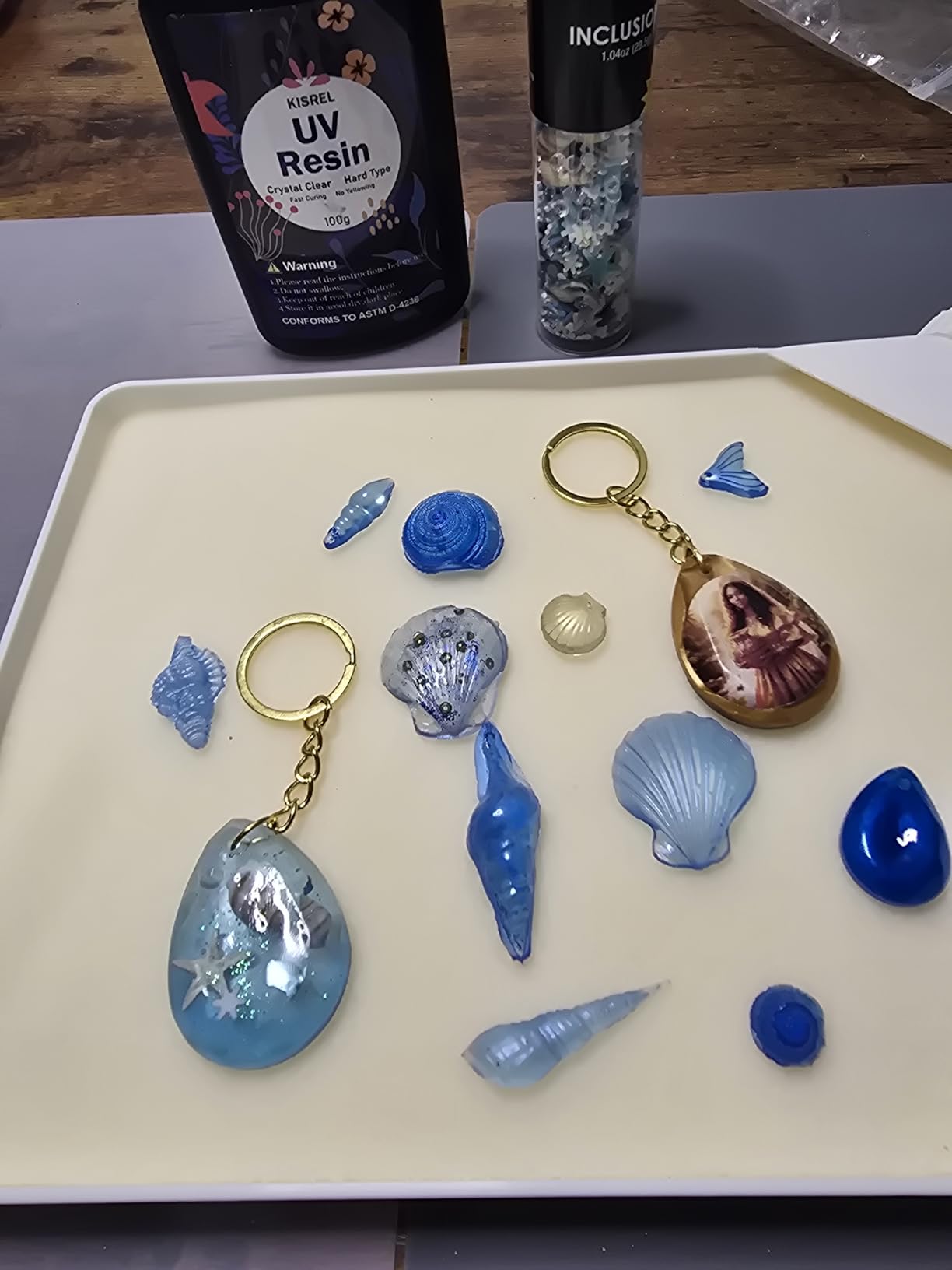 KISREL UV Resin Jewelry Making Kit, 300g Crystal Clear Resin with Light and Molds, DIY Jewelry Making Kit, Resina Starter Kits for Keychain and Earring customer photo 2