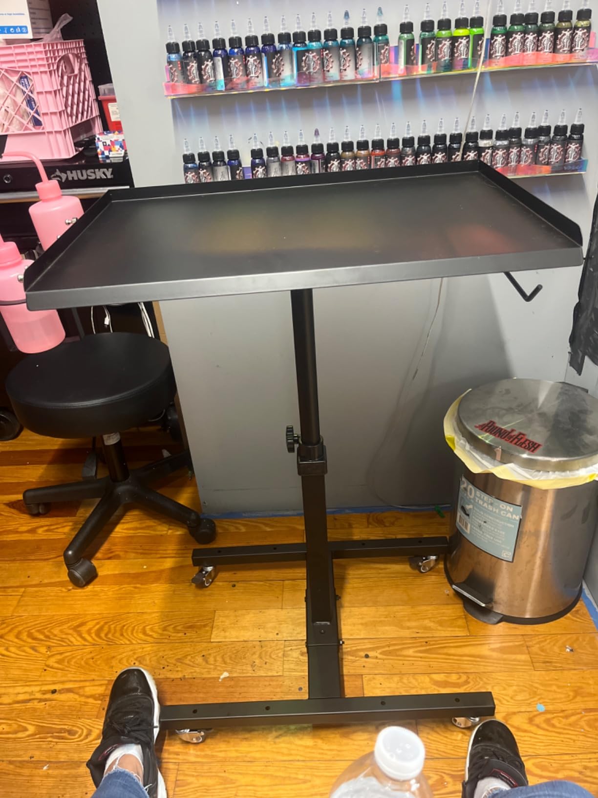 POARMEEY Mobile Tattoo Workstation Salon Trolley Cart with Storage Drawers | Heavy-Duty Tattoo Tray on Wheels Adjustable Height Storage Rolling Tray for Tattoo Studio customer photo 2
