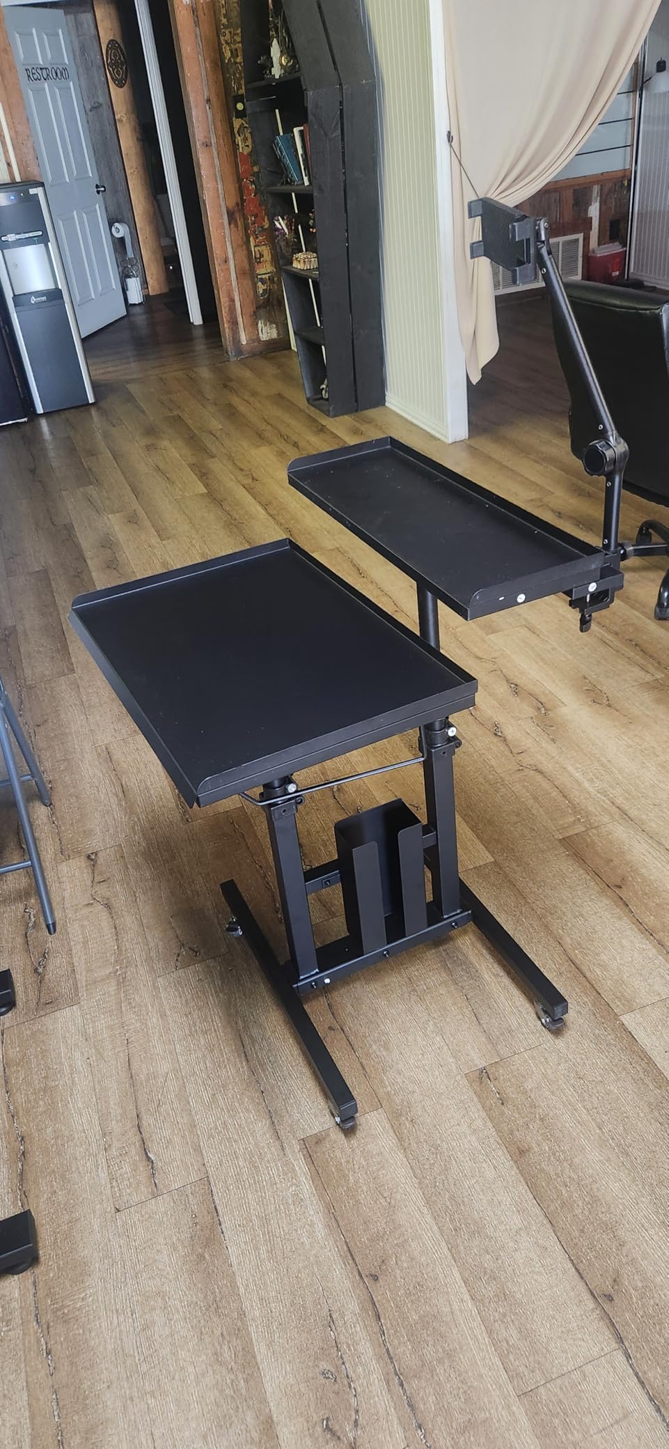 POARMEEY Rolling Tattoo Workstation Cart with Double Adjustable Trays | Tattoo Salon Tray with Wheels for Studio, Large Heavy Tattoo Station, Tattoo & Beauty Use, Phone Holder Included customer photo 1