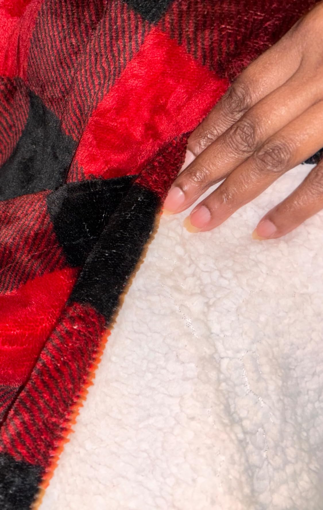 Electric Heated Sherpa Buffalo Plaid Christmas Throw 8 Heating Levels | 8H Auto Off, Fast Heating, Warm, Washable, Over-Heat Protection, ETL Certified, Red customer photo 2