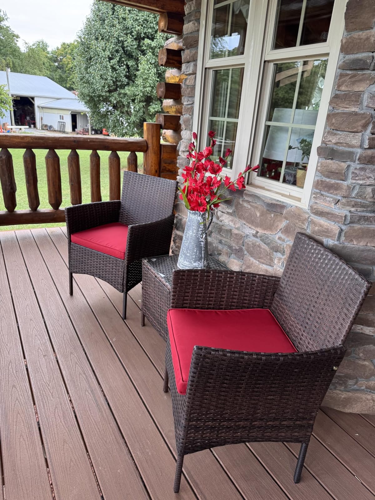 Best Choice Products 3-Piece Outdoor Wicker Conversation Bistro Set, Space Saving Patio Furniture for Garden w/Side Table - Black/Gray customer photo 1