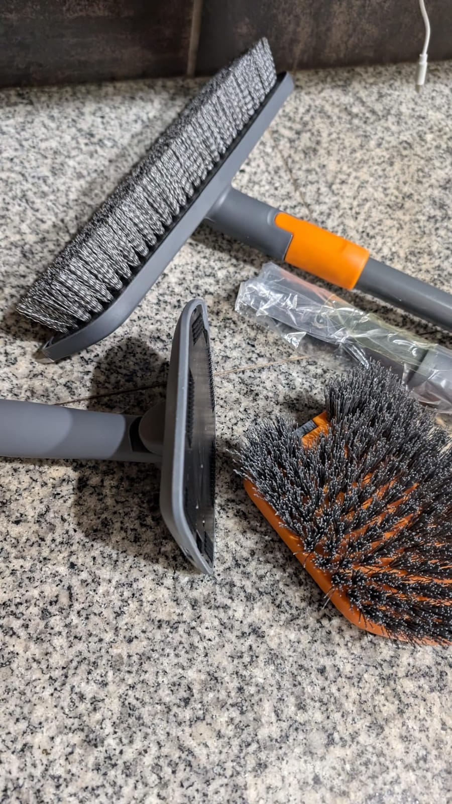 CLEANHOME Floor Scrub Brush Tile Tub Scrubber Brush | 4 Different Cleaning Heads, 56