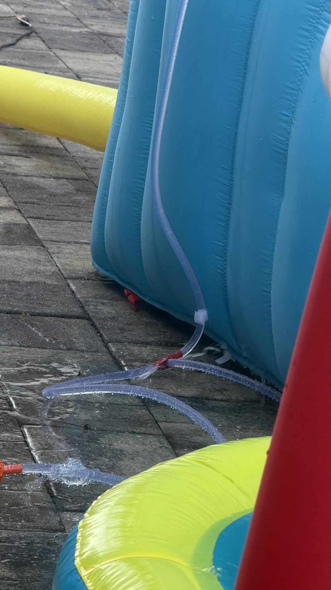 Inflatable Water Slide, Blow Up Water Slide with Climbing Wall, Water Slide for Kids Backyard with Basketball Hoop, Water Cannon and Splash Pool customer photo 2