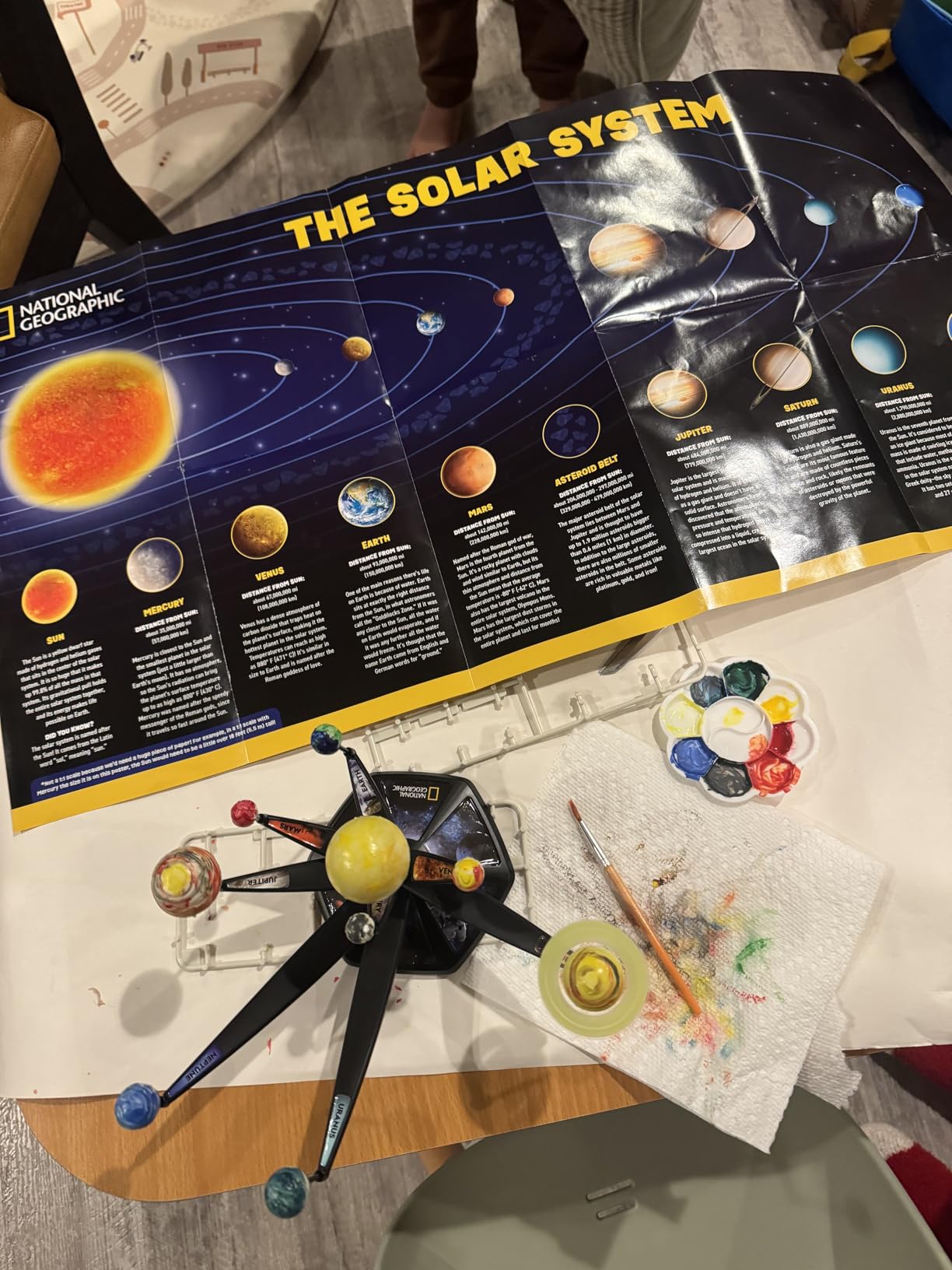 National Geographic Glow in the Dark Solar System Model for Kids Ages 8-12 | Build and Paint 3D Planets with Movable Arms, Space Bedroom Decor, Astronomy STEM Project, Birthday Gift customer photo 2
