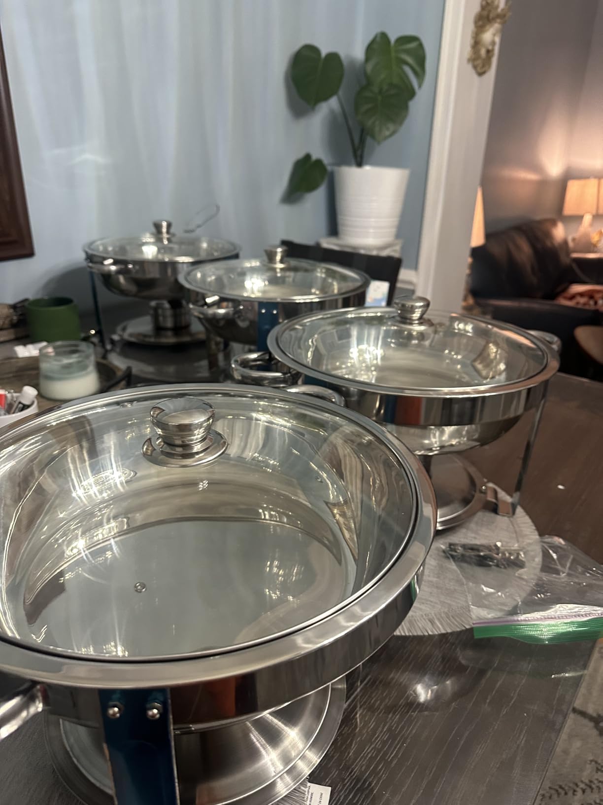 Rengue 6QT Chafing Dishes for Buffet, 4 Pack Stainless Steel Round Chafing Dish Buffet Set, Heating and Cooling Buffet Servers and Warmers, Food Warmers for Parties Buffet,Gatherings,Banquets,Weddings customer photo 1