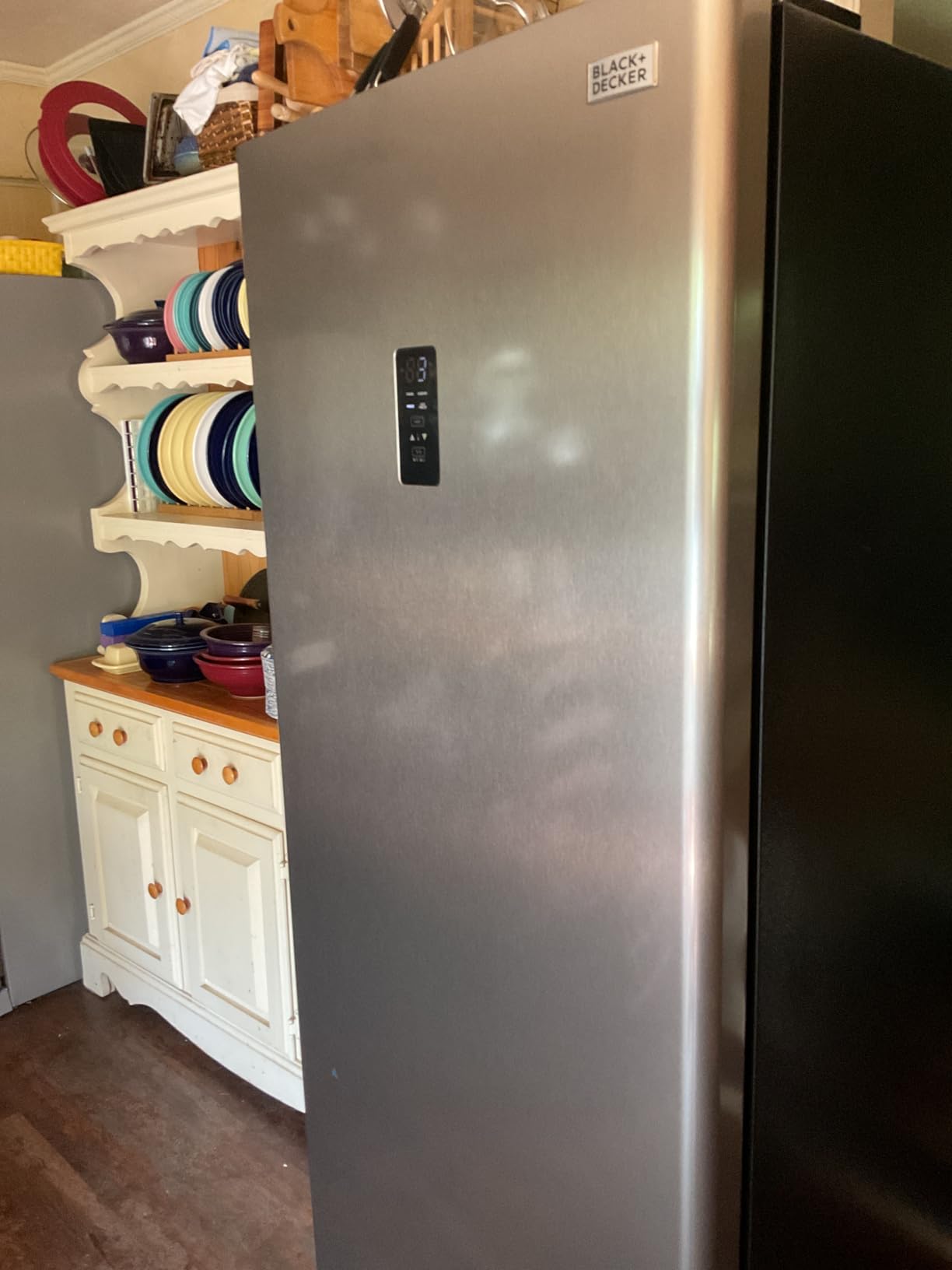 BLACK+DECKER 16 Cu. Ft. French Door Refrigerator, Ice Maker, Stainless Look | Full Size Refrigerator with Bottom Mount Freezer Drawer, Frost Free, ENERGY STAR certified, Auto Defrost customer photo 1