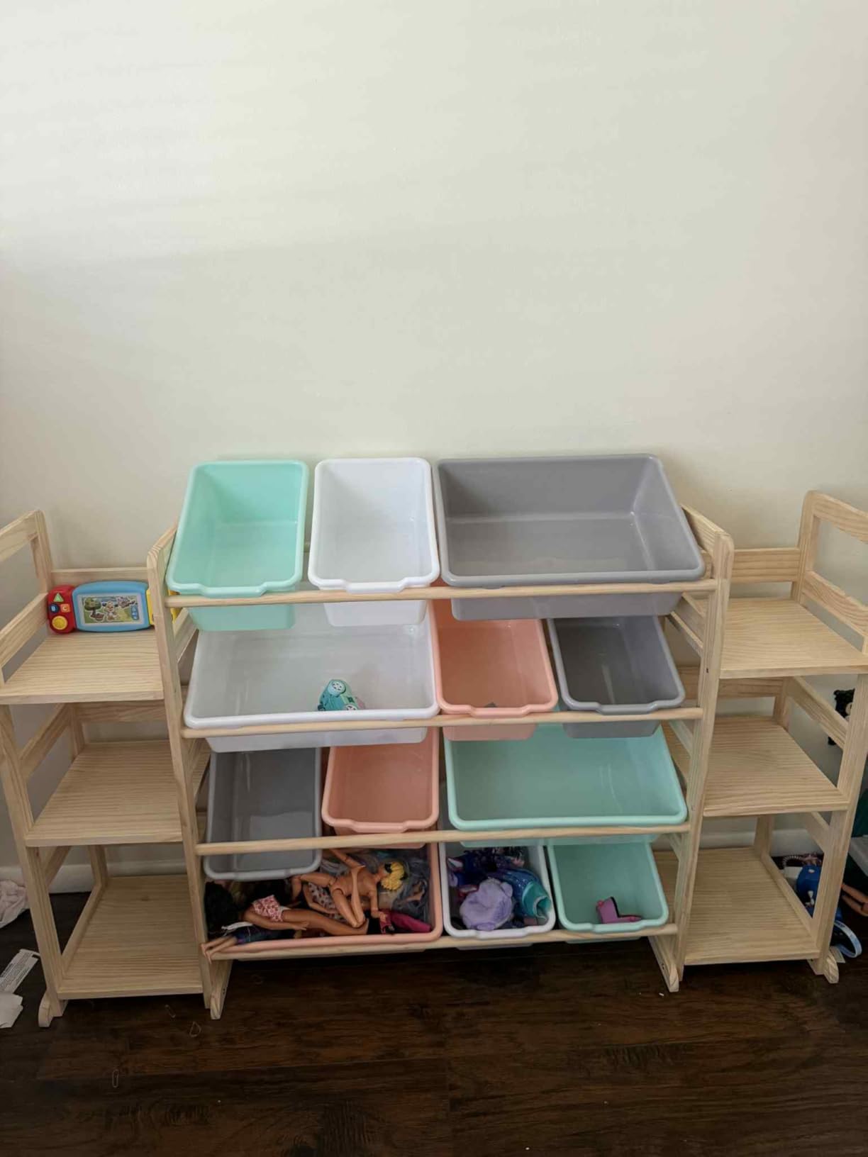 Toy Storage Organizer - Toy Organizers and Storage with Bookshelf, Toy Storage Shelf with 3 Shelves and 12 Storage Bins, Kids Bookshelf and Toy Storage for Kids Room, Playroom, Bedroom, Nursery, White customer photo 1