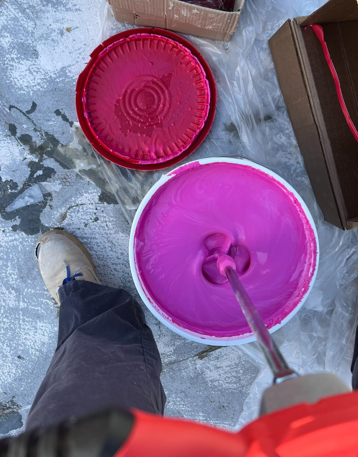 Cement Mixer 2300W, Handheld Electric Concrete Mixer with 6 Adjustable Speed, 110V Portable Mud Mixer Paint Mixer for Motar Grout Plaster Thinset Fodder Stirring Tool customer photo 1