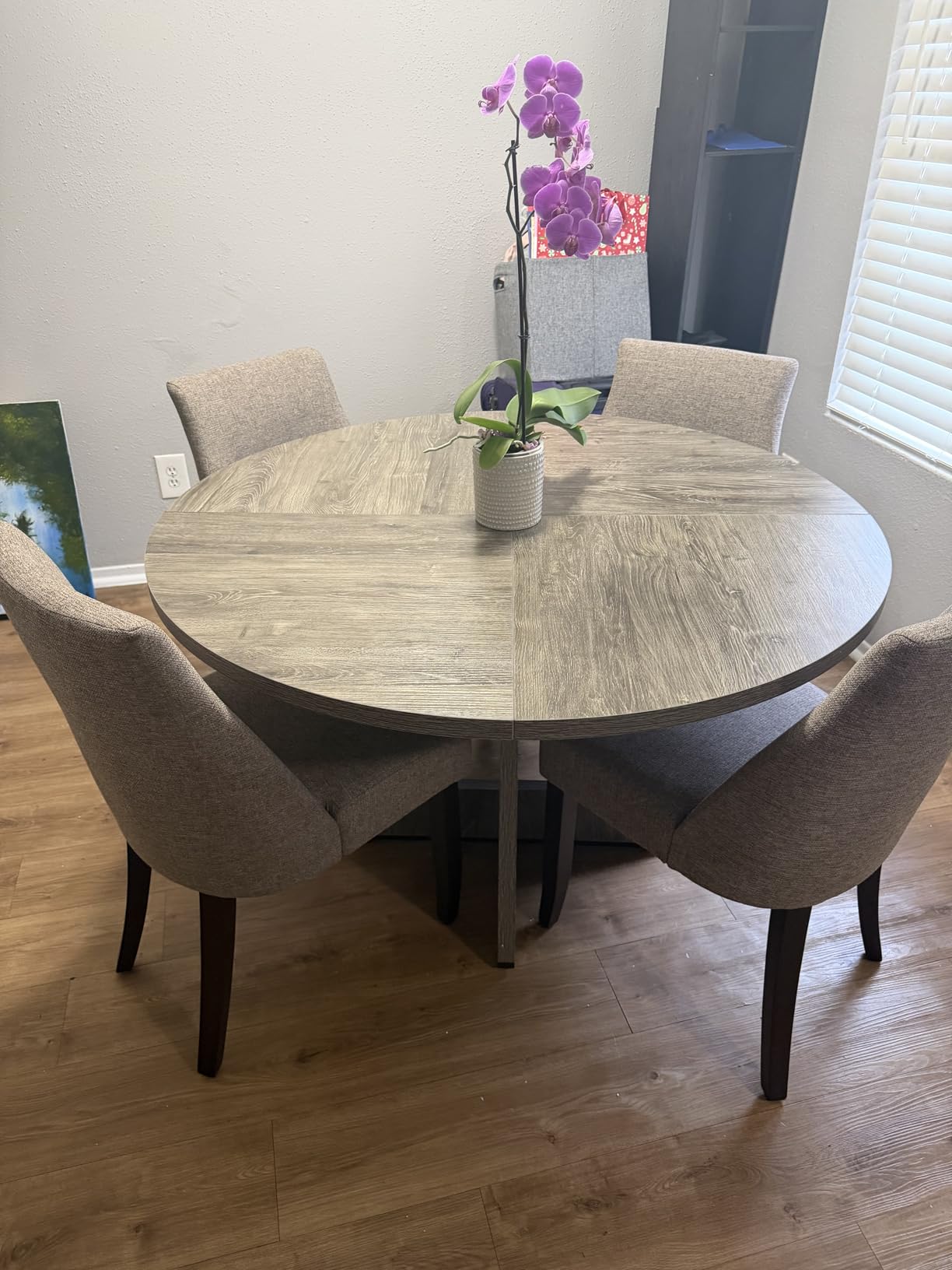Tribesigns 47 inch Round Dining Table Wood Kitchen Table for Dining Room, 47