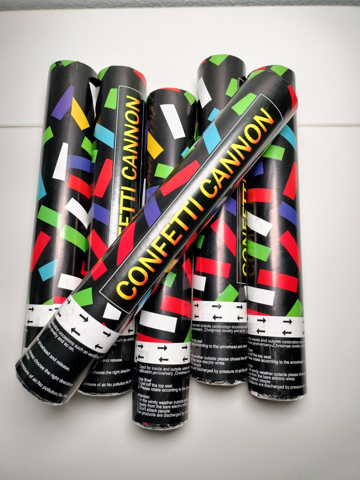 6 Pack 12 Inch Confetti Cannon Multicolor Confetti Popper Party Shooter for Wedding Birthday Graduation Celebration, These Pack of 6 Confetti cannon with Biodegradable Paper Launches 16 ft customer photo 1