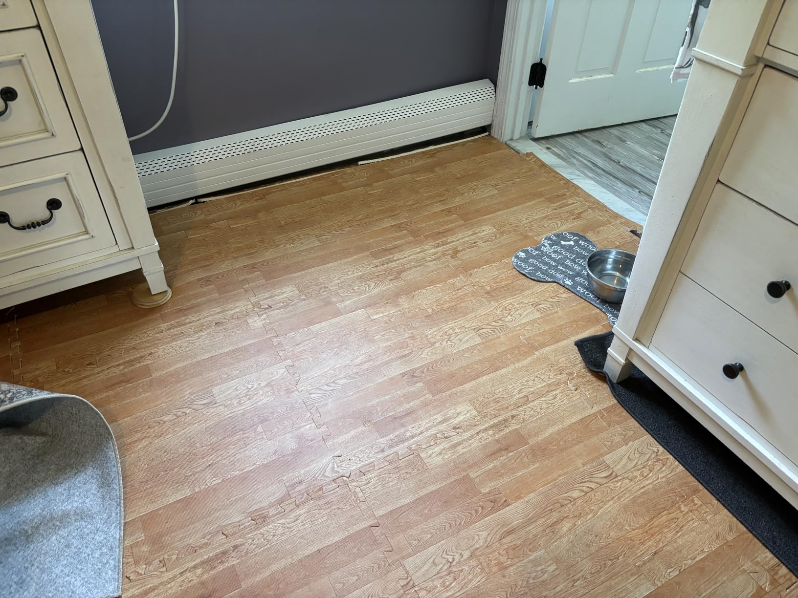 Sorbus Wood Grain Floor Tiles Foam Mat EVA Interlocking Mats Tile 3/8-Inch Thick Flooring Wood Puzzle Exercise Mats w/Borders - Home Playroom Basement, Apartment, Trade Show, Baby, Dance customer photo 2