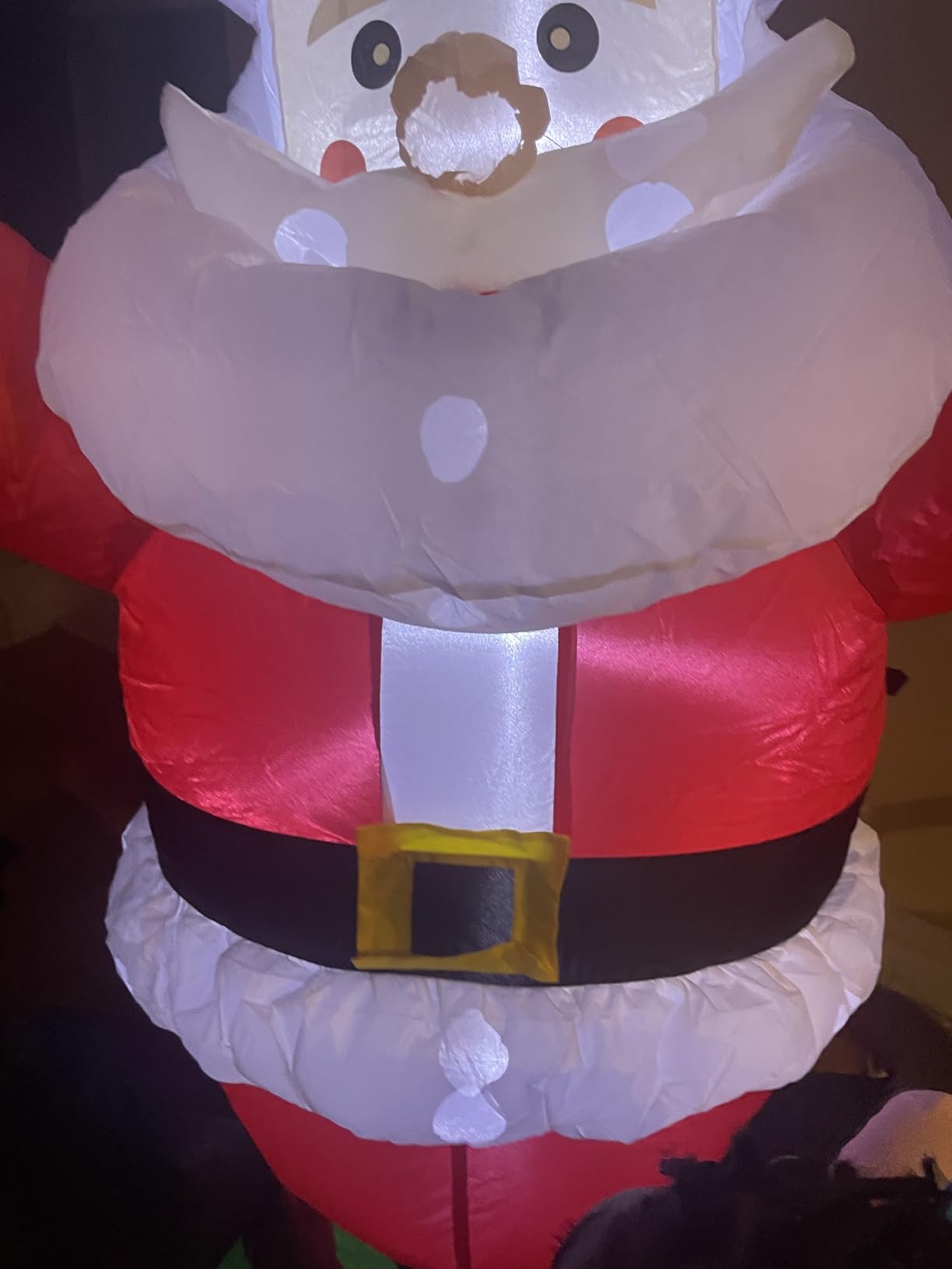 6FT Christmas Santa Inflatables Outdoor Decorations Santa Claus with Gift Box Blow Up Yard Decorations, Built-in LED Lights for Outdoor Christmas Party Yard Garden Lawn Xmas Decoration customer photo 2