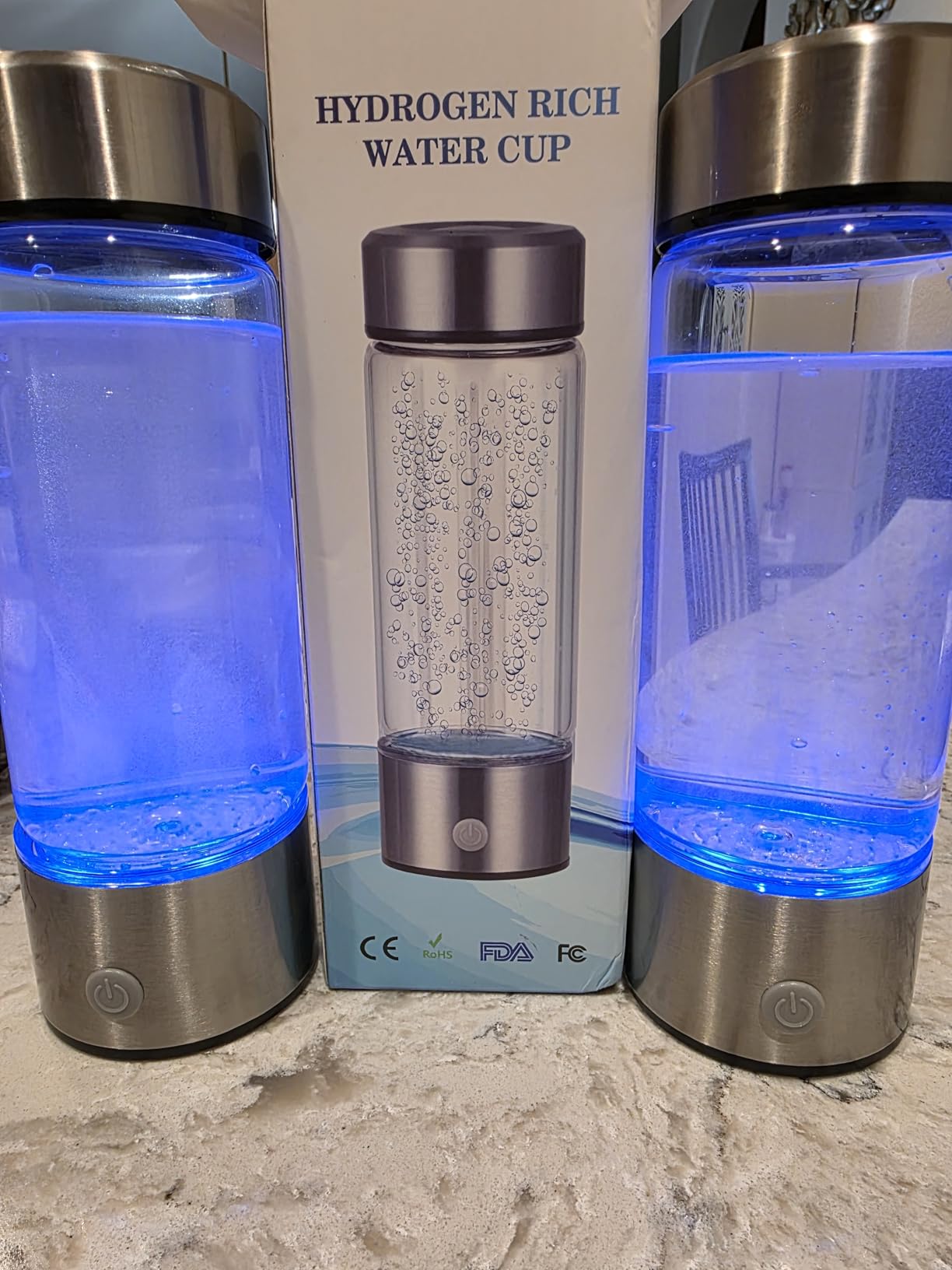 Hydrogen Water Bottle Generator 2 Pack 2025 w SPE/PEM Tech Water Ionizer, Portable Hydrogenated Water Machine Improve Water in 3 Minutes Hydrogen Rich customer photo 2