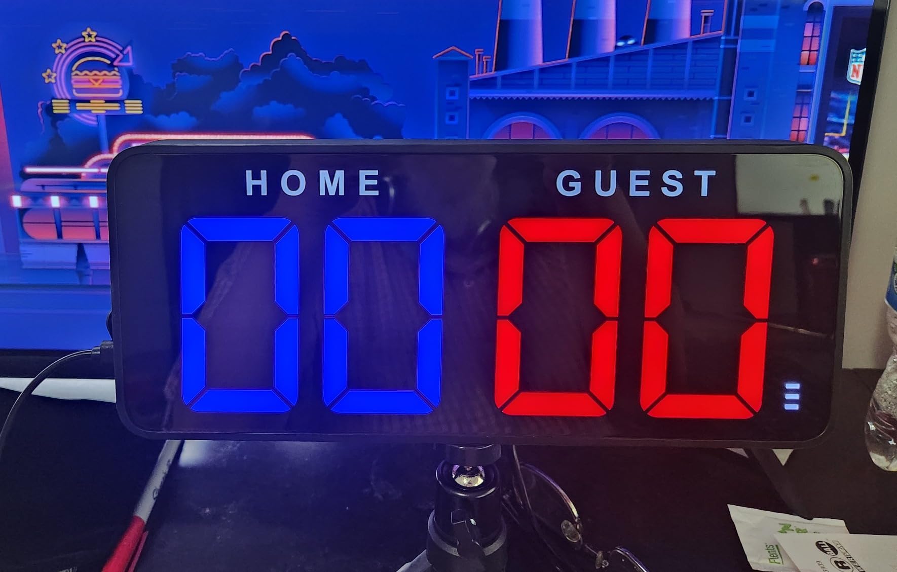 ANJANK 11'' Large Digital LED Scoreboard Electronic Score Keeper Clock, Countdown/up, with Powerful Battery, 4 Mounting Options, for Corn Hole/Ping Pong/Basketball Sports, Gym, Indoor & Outdoor Games customer photo 2