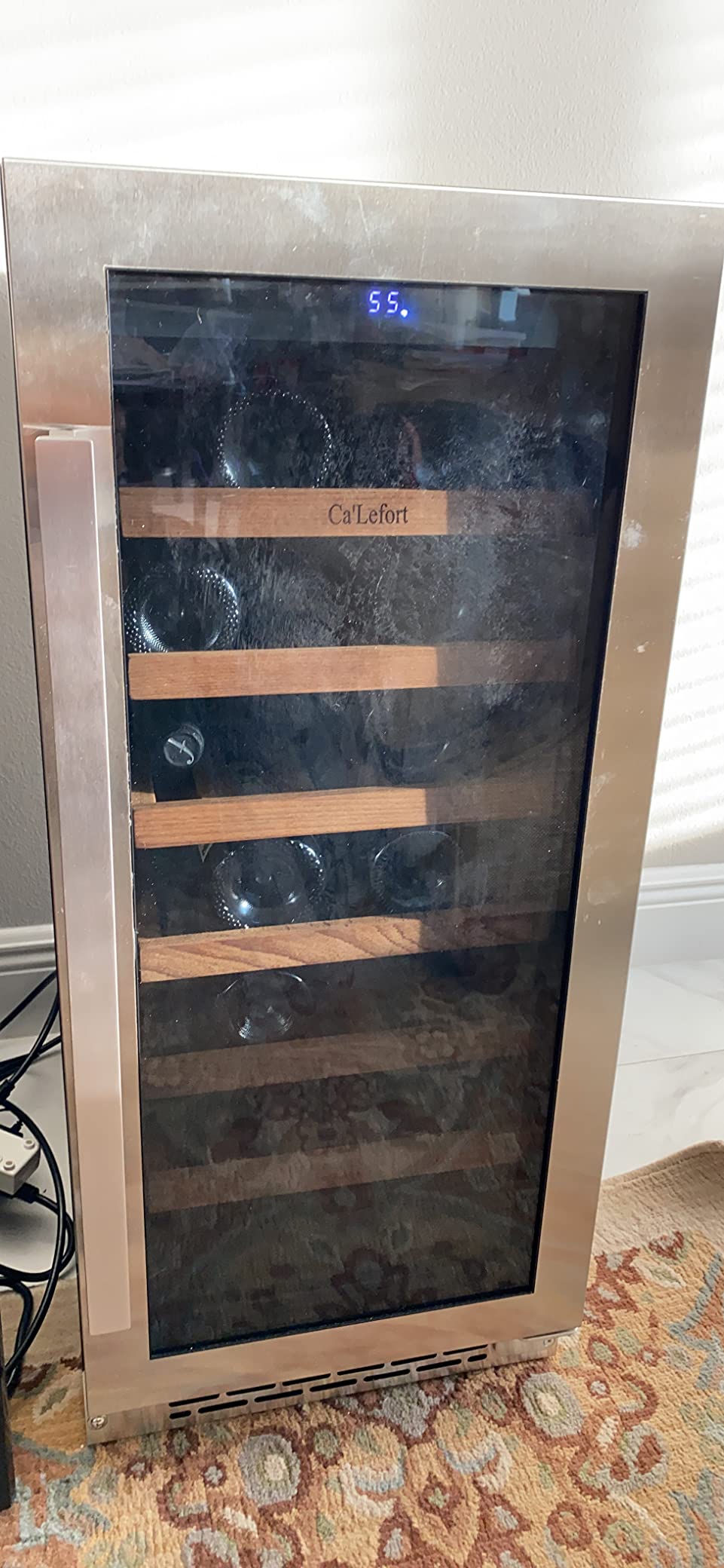 Ca'Lefort 24 Inch Wine Fridge, 61 Bottle Wine Cooler Refrigerator, 40-65°F Wine Refrigerator Glass Door, 3 LED Wine Fridge, Built-in or Freestanding Fridge for Home/Bar/Kitchen (5.65 cu.ft) customer photo 2
