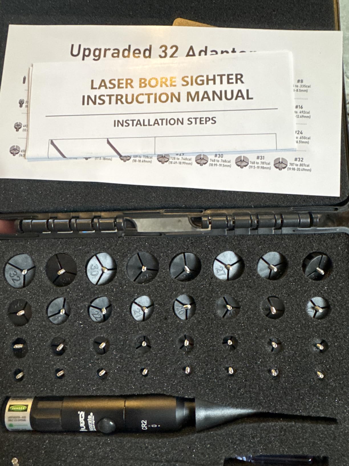 UUQ Professional Laser Bore Sight Kit with Button Switch, Red/Green Laser with 32 Adapters customer photo 2