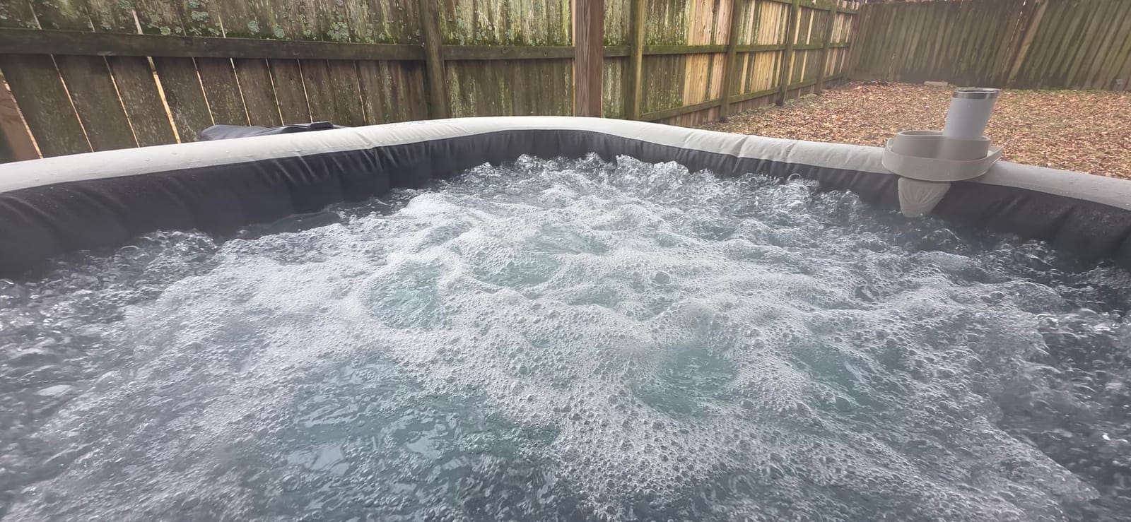 Intex PureSpa 4 Person Inflatable Hot Tub with Energy-Efficient Spa Cover | 28449EH Greystone Deluxe: Saltwater System Compatible (Cell Not Included), 69in x 28in - 2 Headrests & LED Light Included customer photo 2