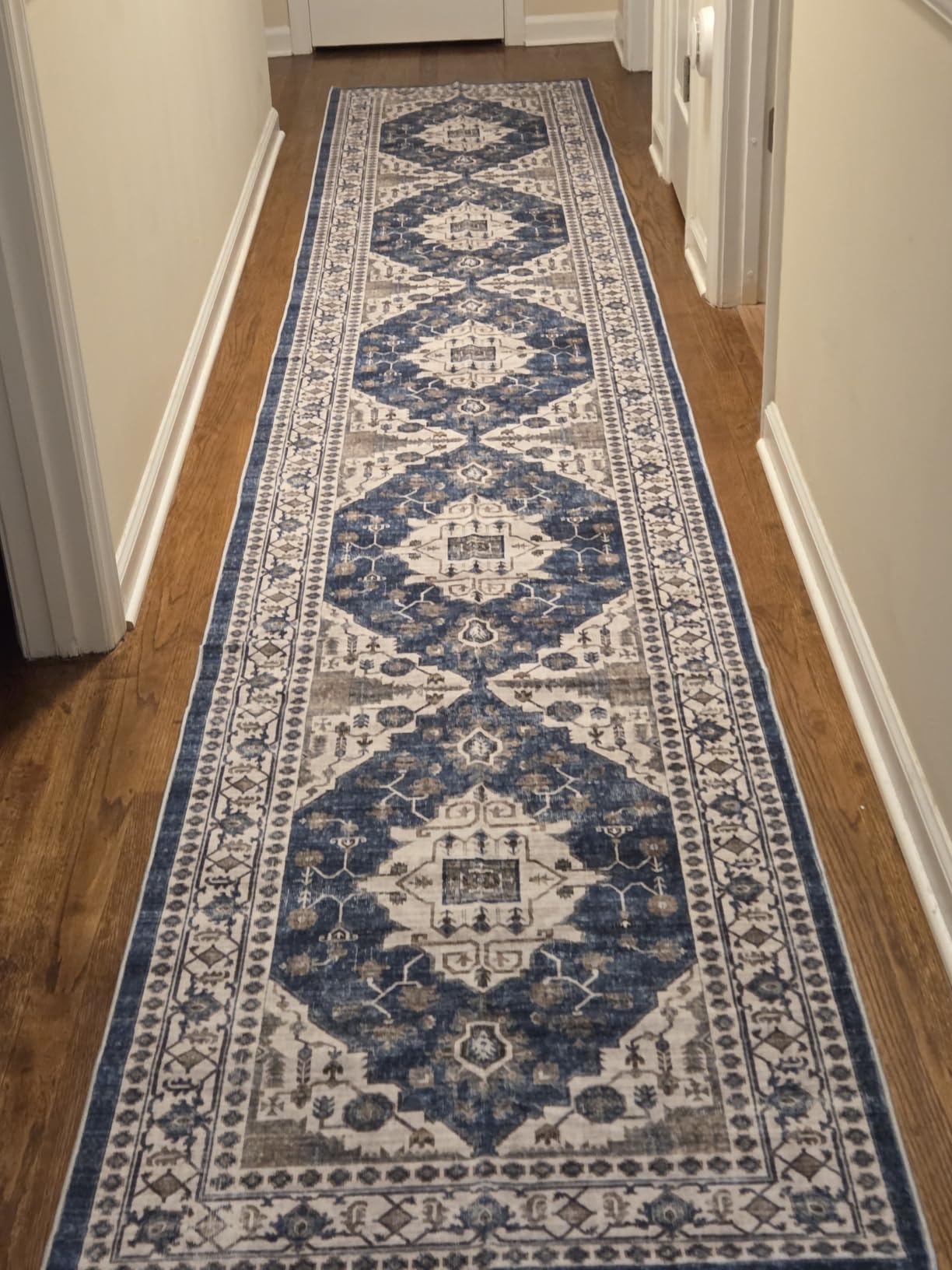 2x6 Hallway Washable Runner Rug: Vintage Soft Kitchen Laundry Runner with Non Slip Backing Farmhouse Entryway Living Room Floor Mat Stain Resistant Carpet for Bedroom Bathroom Distressed Beside Rug customer photo 1