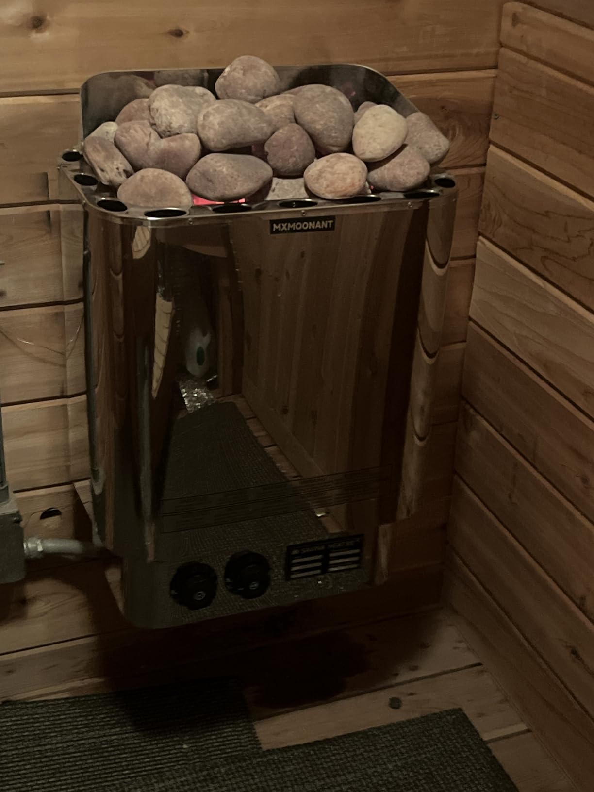 Mxmoonant Sauna Heater, 9KW 220V Electric Sauna Heater, Dry Sauna Bath with Internal Knob Control, 86-230F Temp Range, Max. 425 Cu.ft, with Sauna Hygrothermograph customer photo 1