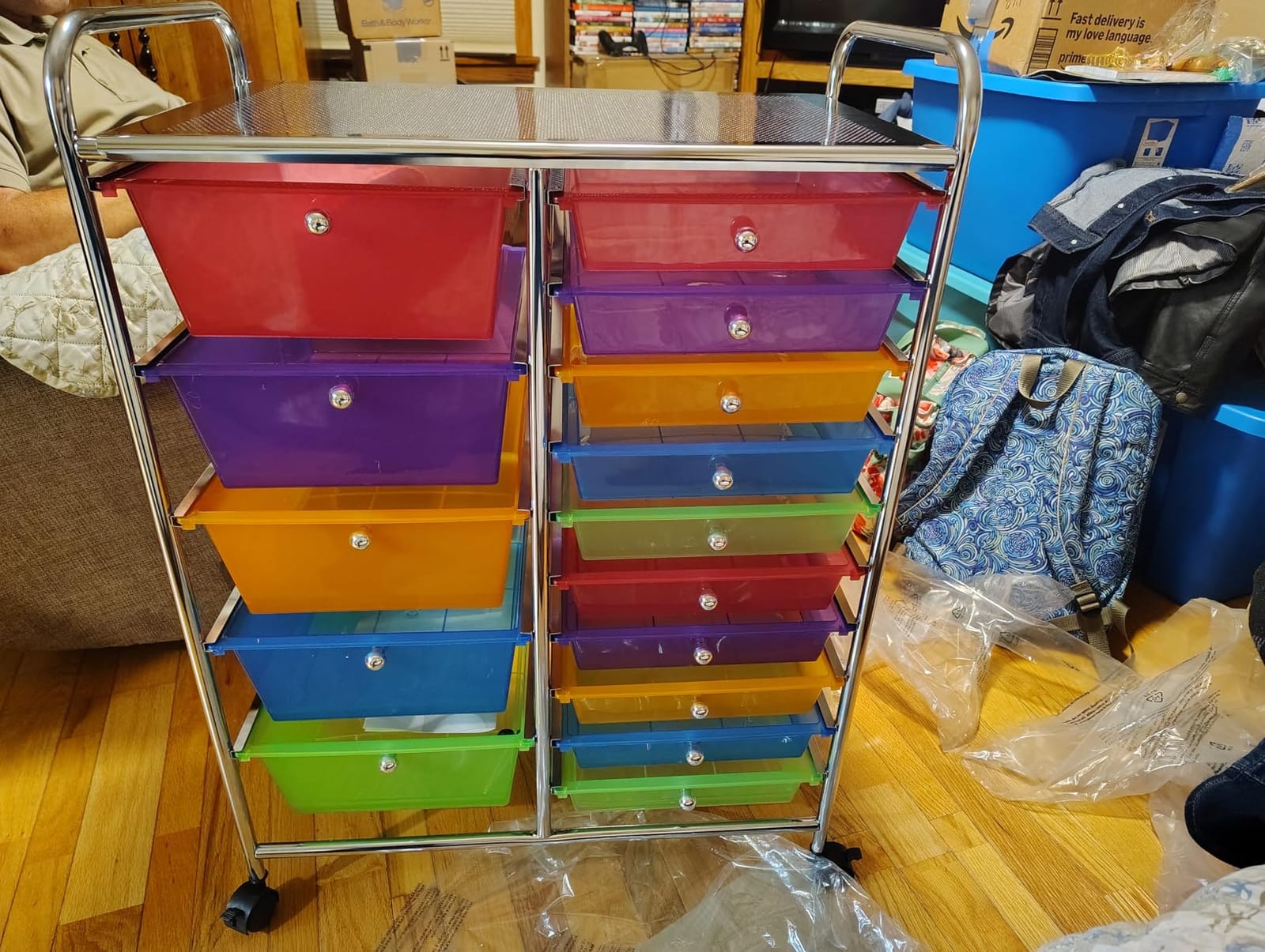 Giantex 15 Drawers Rolling Cart, Classroom Organizers, Storage Cart with Wheels customer photo 2