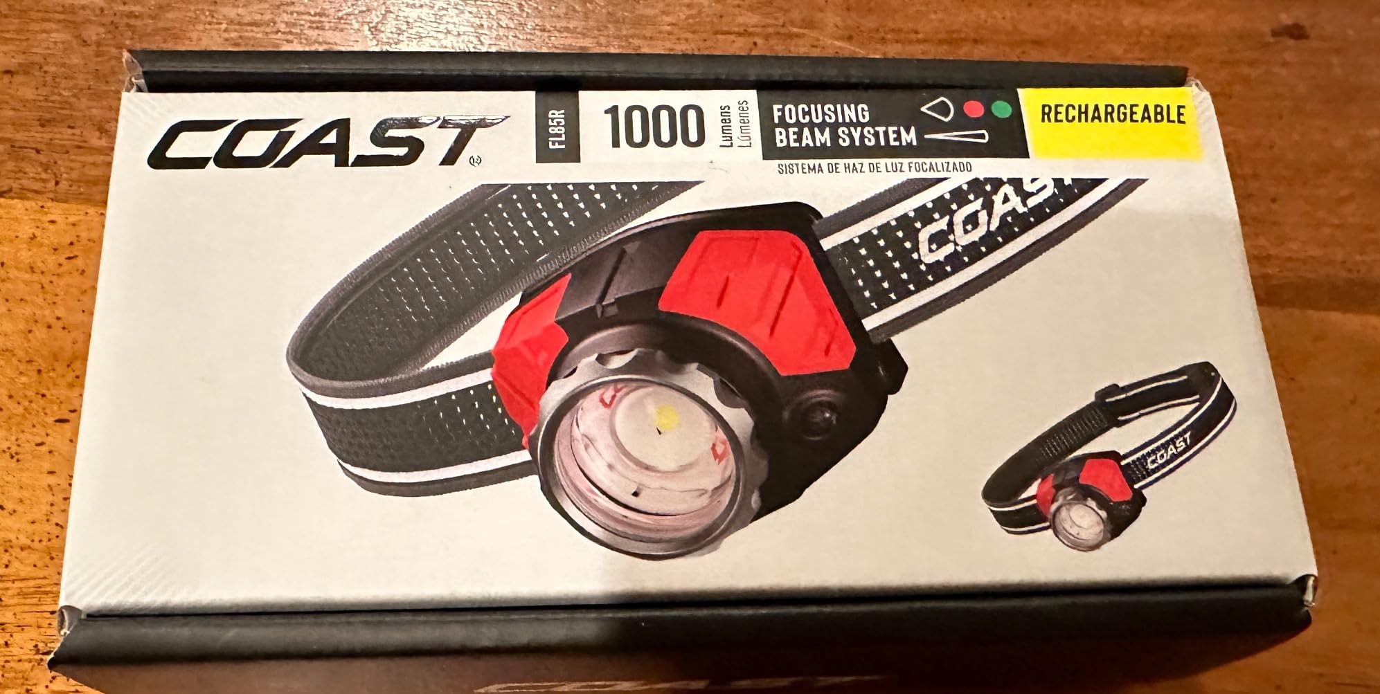 Coast FL85R 1000 Lumen Tri-Color (White/Red/Green) Focusing Rechargeable LED Headlamp, Built-in Rechargeable Battery customer photo 1
