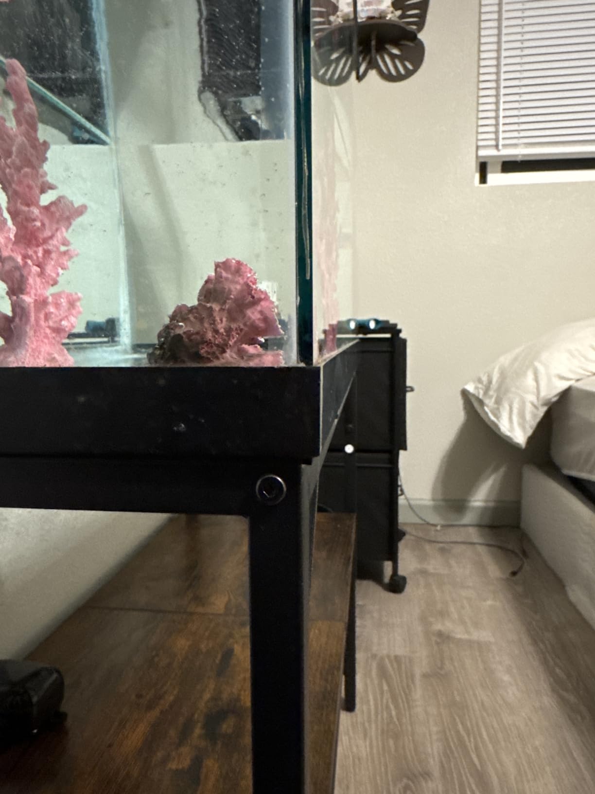 MAHANCRIS 20 Gallon Fish Tank Stand, Aquarium Stand with 2-Tier Storage Shelves, Heavy Duty Breeder Turtle Terrarium Stand Rack for Home Office, 24.0