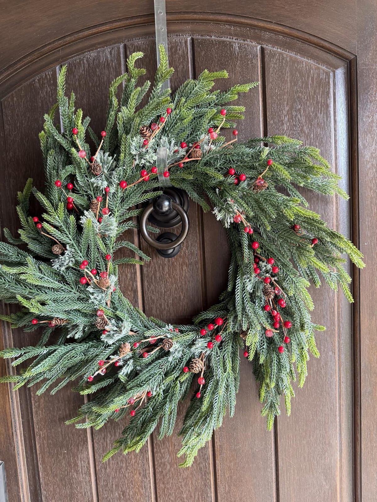Artgar 26 Inch Pine Wreath - Christmas Wreaths for Front Door | Real Touch Pine Wreath - Large Artificial Green Wreaths for Home Mantel Wall Window Porch Farmhouse Indoor Outdoor Xmas Decor customer photo 1