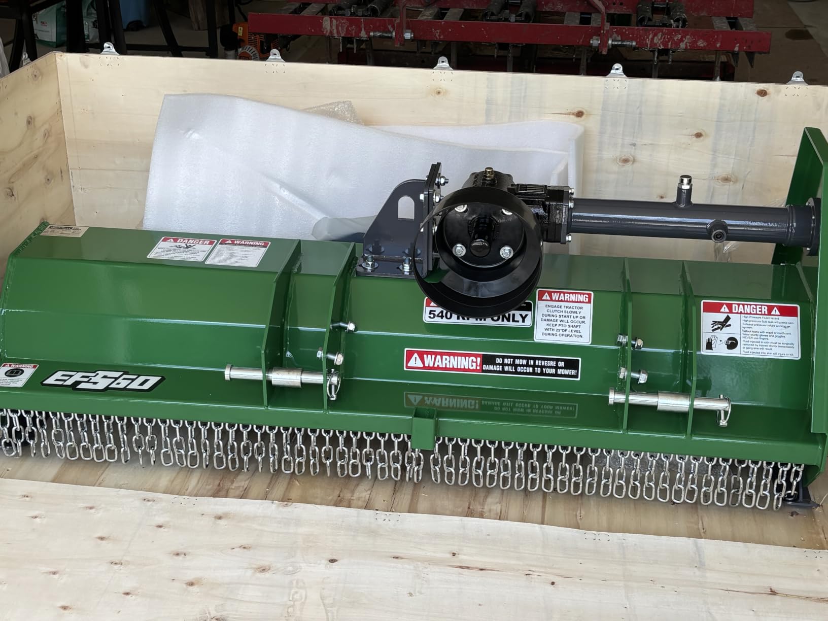 MechMaxx 60'' inch PTO Powered 3 Point Standard Duty Flail Mower for 15-35hp Tractor, NOT Suitable for Quick Hitch, Model EFS60 Orange customer photo 1
