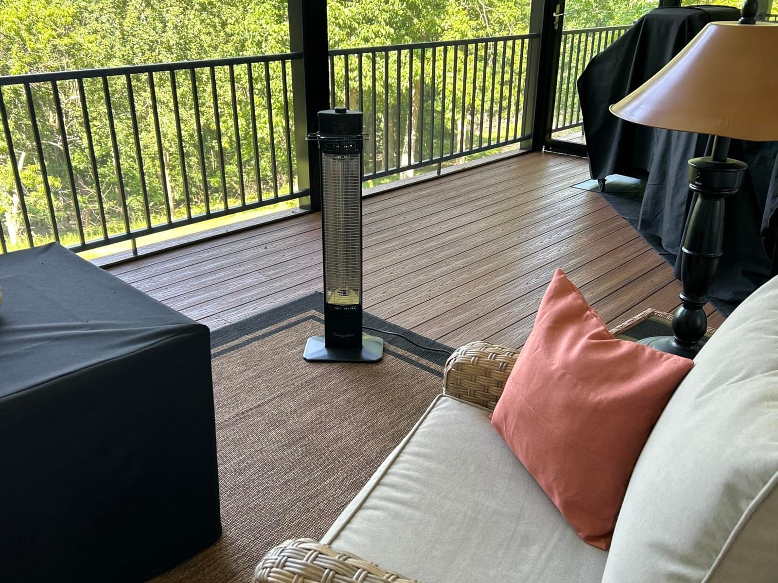 Encyclpo Patio Heater for Outdoor Use, 1500W Infrared, 36 in Portable Tower Heater, 3 Levels, IPX5 Waterproof, Tip-Over&Overheat Protection for Garage, Indoor, Large Room, Backyard, Home customer photo 2