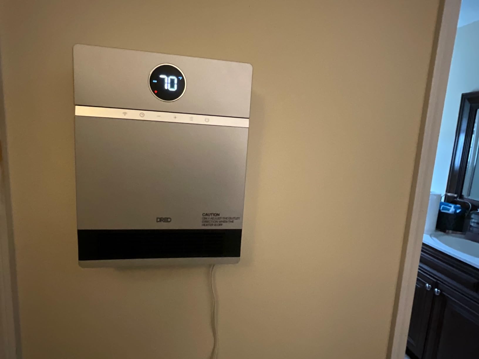 DREO Smart Electric Wall Heater for Indoor Use, Bathroom, Works with Alexa | ALCI Plug, IP24 Wall Mounted Space Heater, Adjustable Thermostat, Remote Control, 11.5 ft/s Heating, 28dB Quiet Operation customer photo 1
